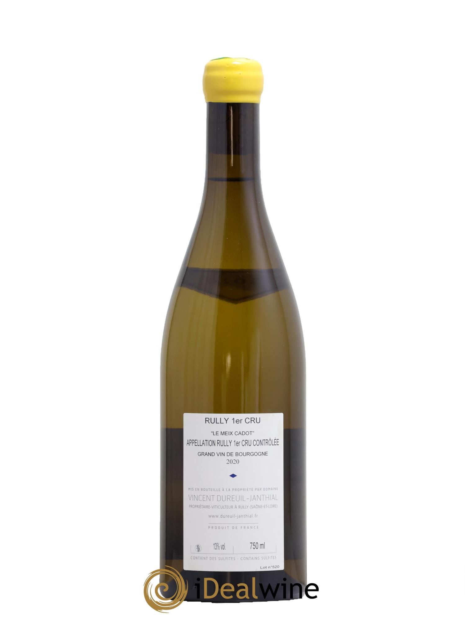 Rully 1er Cru Le Meix Cadot Vincent Dureuil-Janthial 2020 - Lot de 1 bouteille - 1