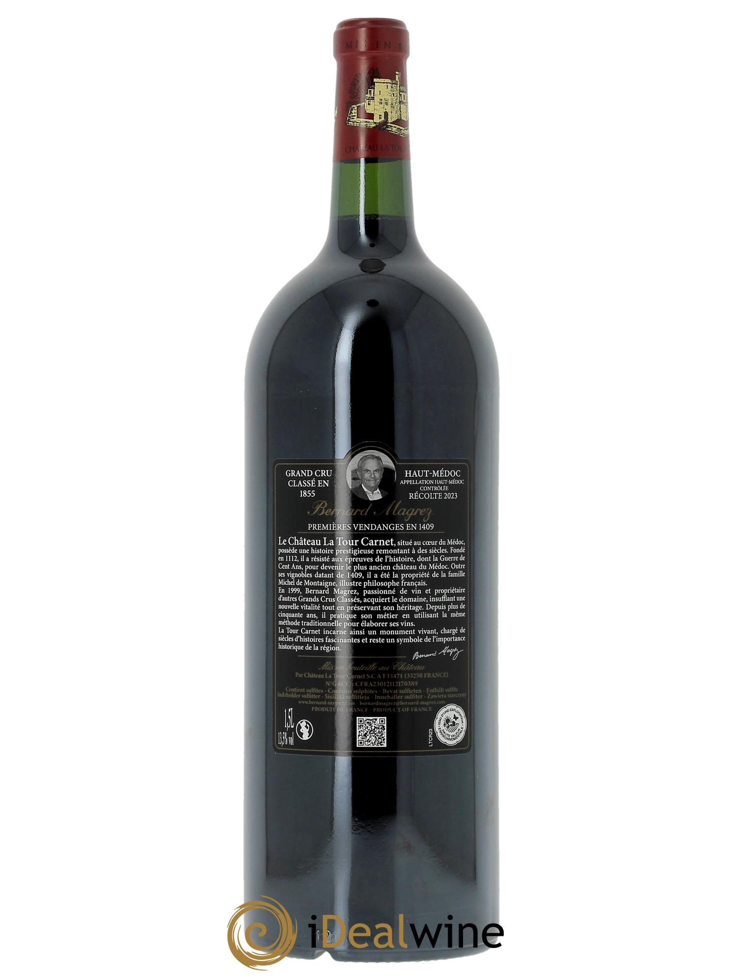 Château la Tour Carnet 4ème Grand Cru Classé (OWC if 3 mgs) 2023 - Lot of 1 magnum - 1