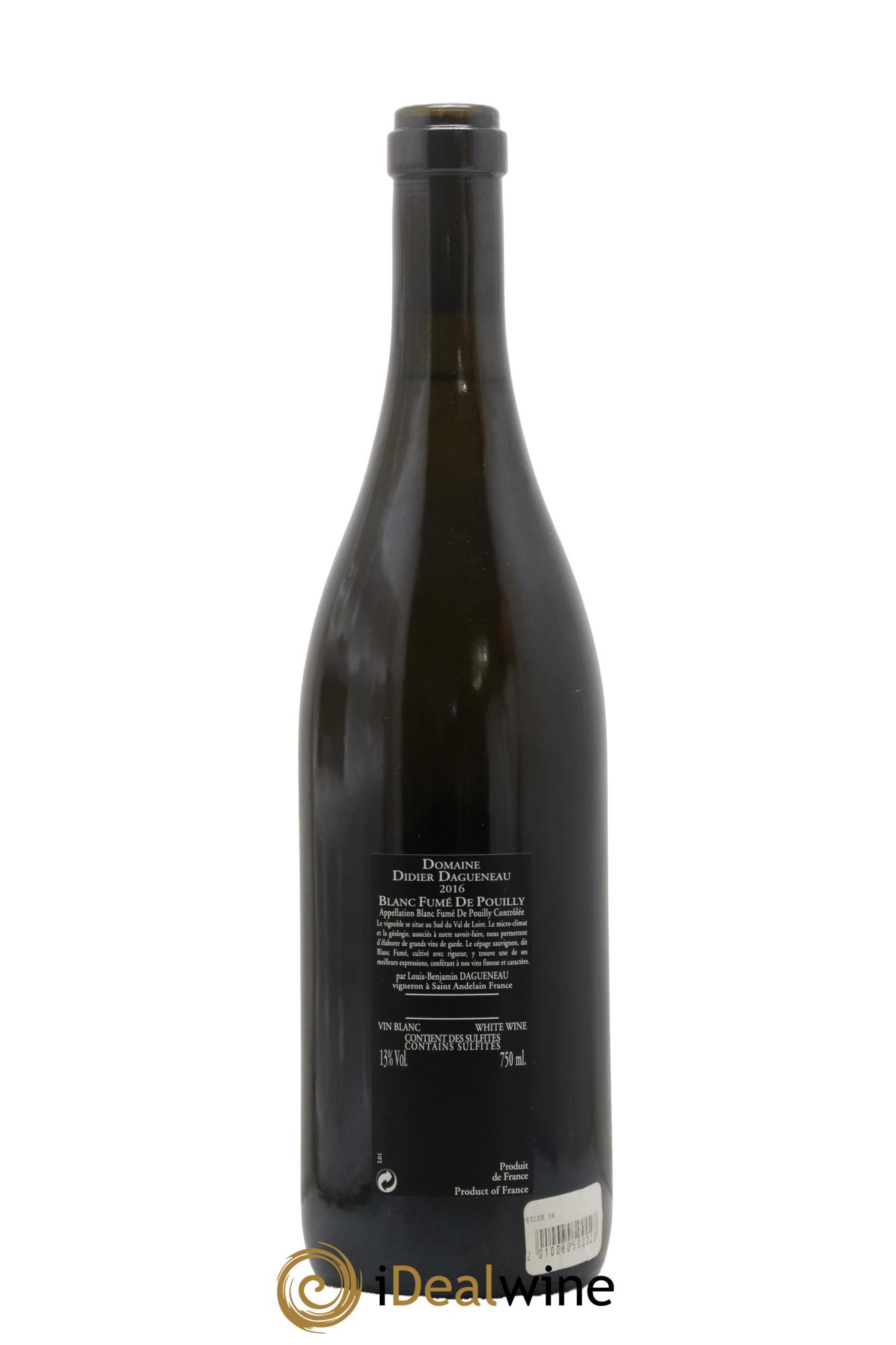 Vin de France (anciennement Pouilly-Fumé) Silex Dagueneau (Domaine Didier - Louis-Benjamin) 2016 - Lot of 1 bottle - 1