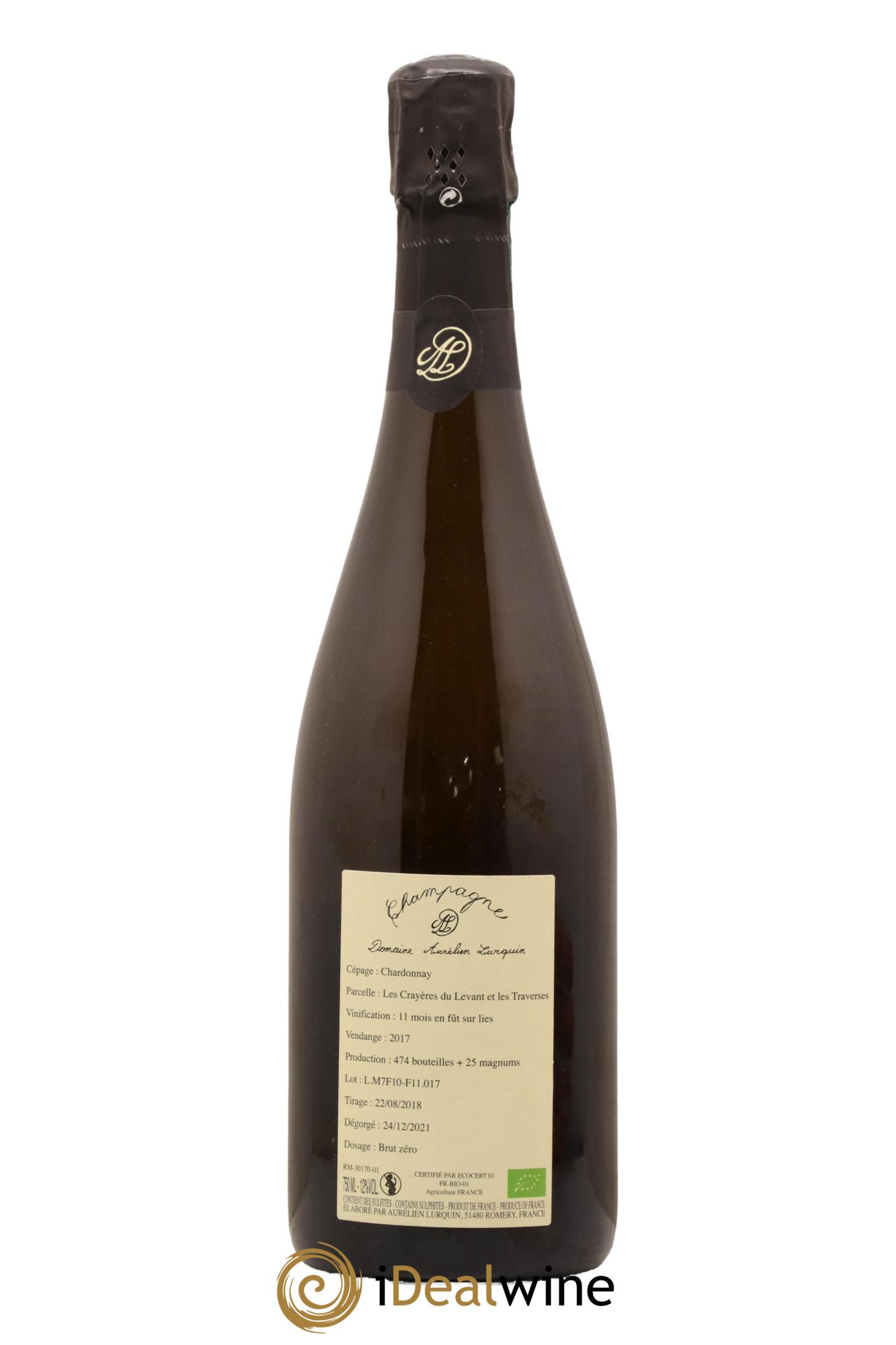 Chardonnay Les Crayères du Levant Aurélien Lurquin 2017 - Lot de 1 bouteille - 1