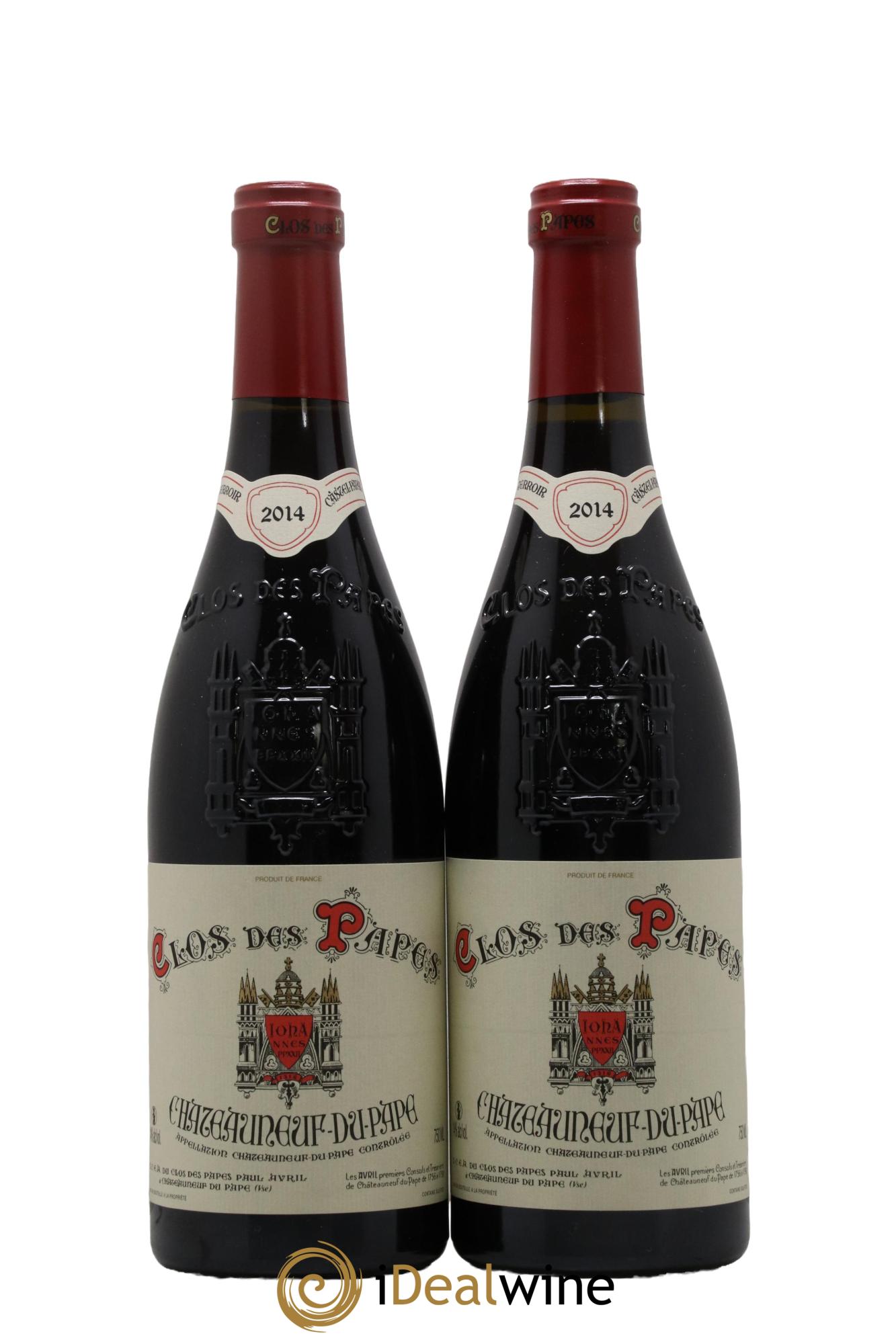 Châteauneuf-du-Pape Clos des Papes - Paul Avril 2014 - Lot de 2 bouteilles - 0