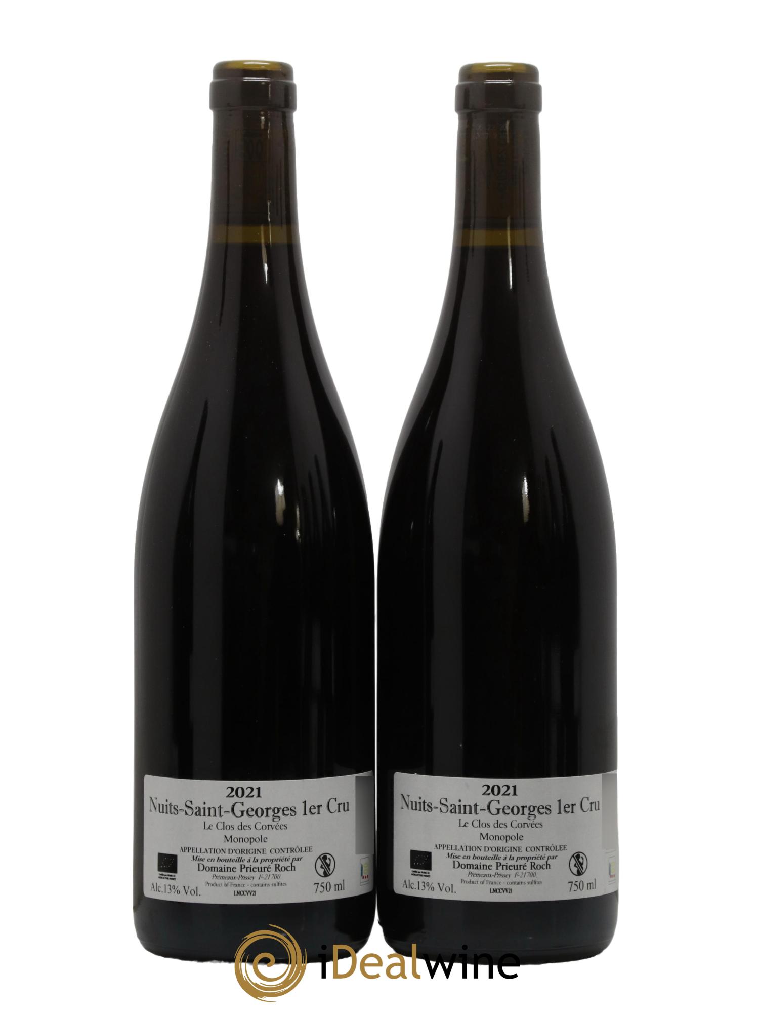 Nuits-Saint-Georges 1er Cru Le Clos des Corvées Vieilles Vignes Prieuré Roch 2021 - Lot de 2 bouteilles - 1
