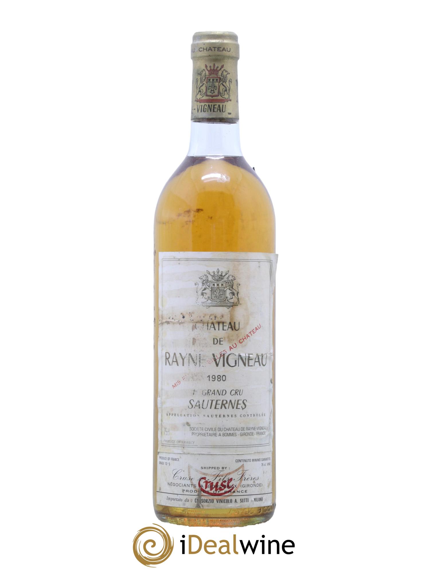 Château de Rayne Vigneau 1er Grand Cru Classé 1980 - Lotto di 1 bottiglia - 0