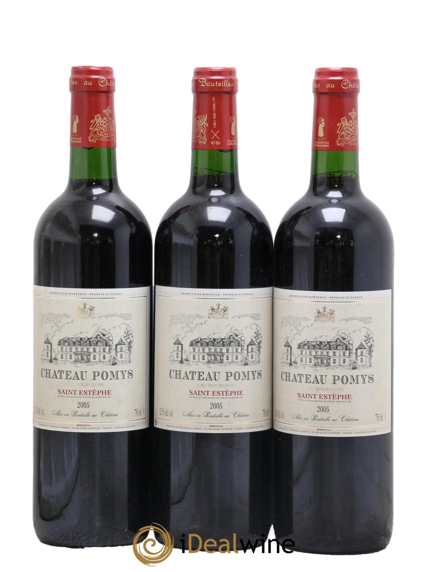 Château Pomys Cru Bourgeois 2005 - Lot de 3 bouteilles - 0