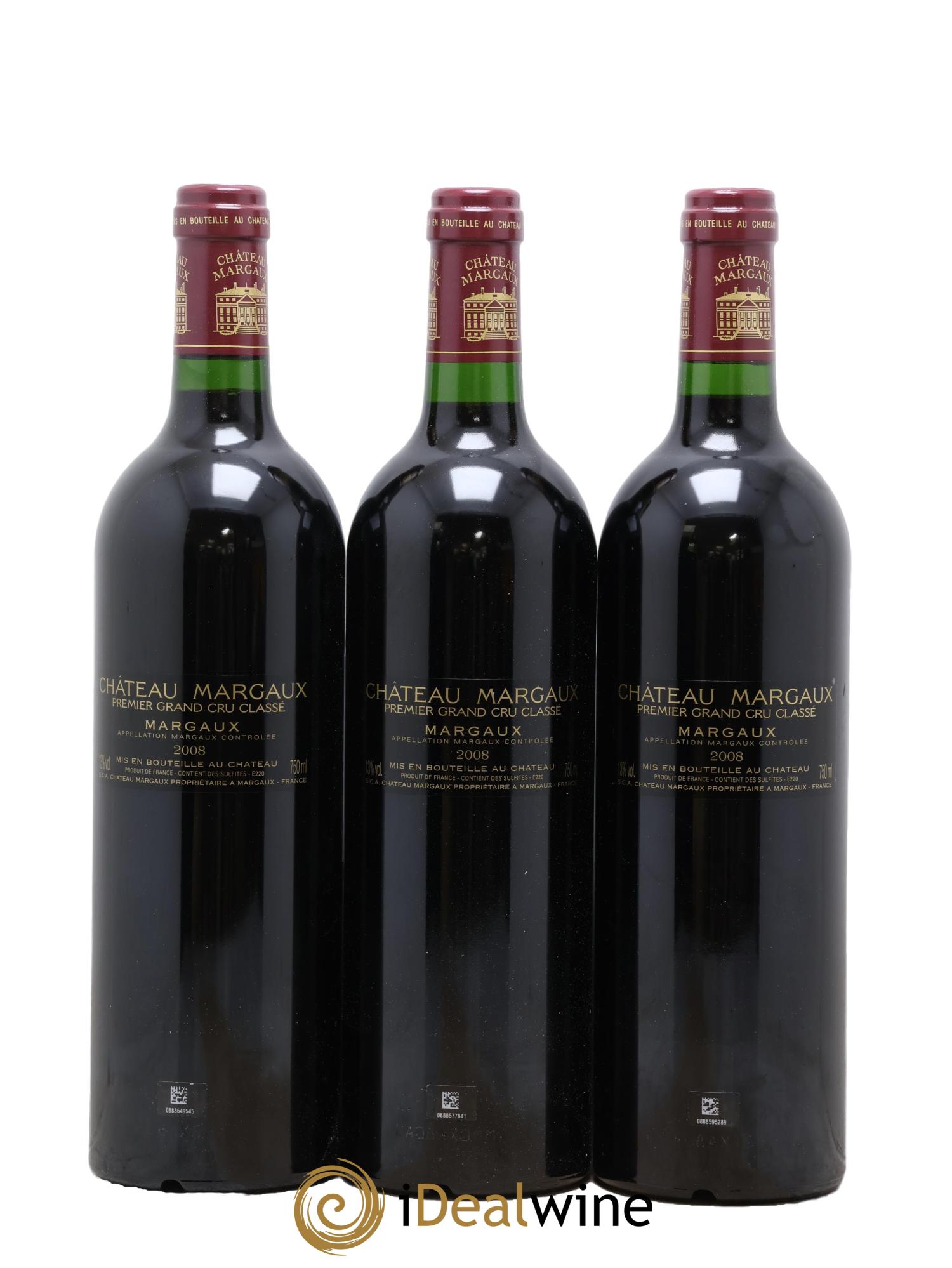Château Margaux 1er Grand Cru Classé 2008 - Lotto di 3 bottiglie - 1