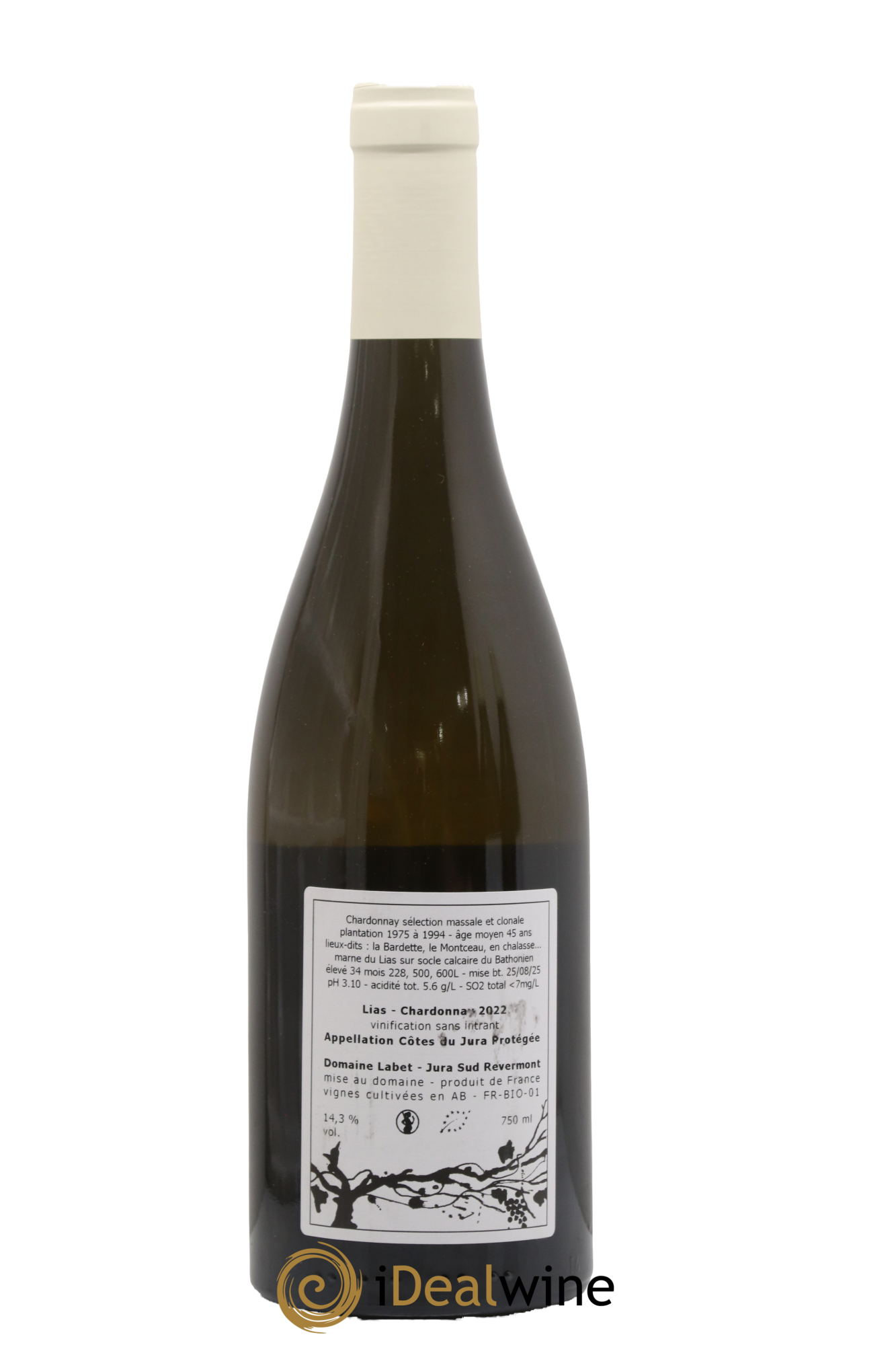 Côtes du Jura Chardonnay Lias Romain - Julien - Charline Labet 2022 - Posten von 1 Flasche - 1