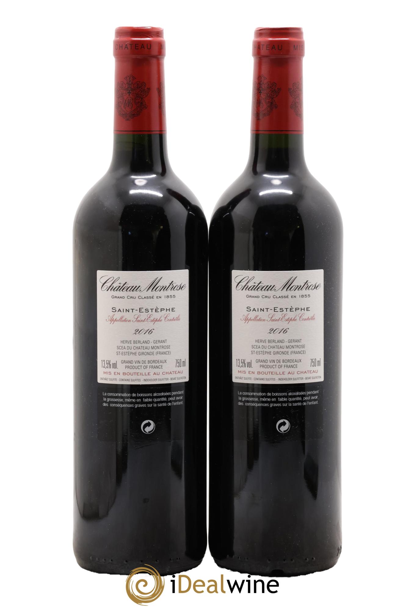 Château Montrose 2ème Grand Cru Classé 2016 - Lotto di 2 bottiglie - 1