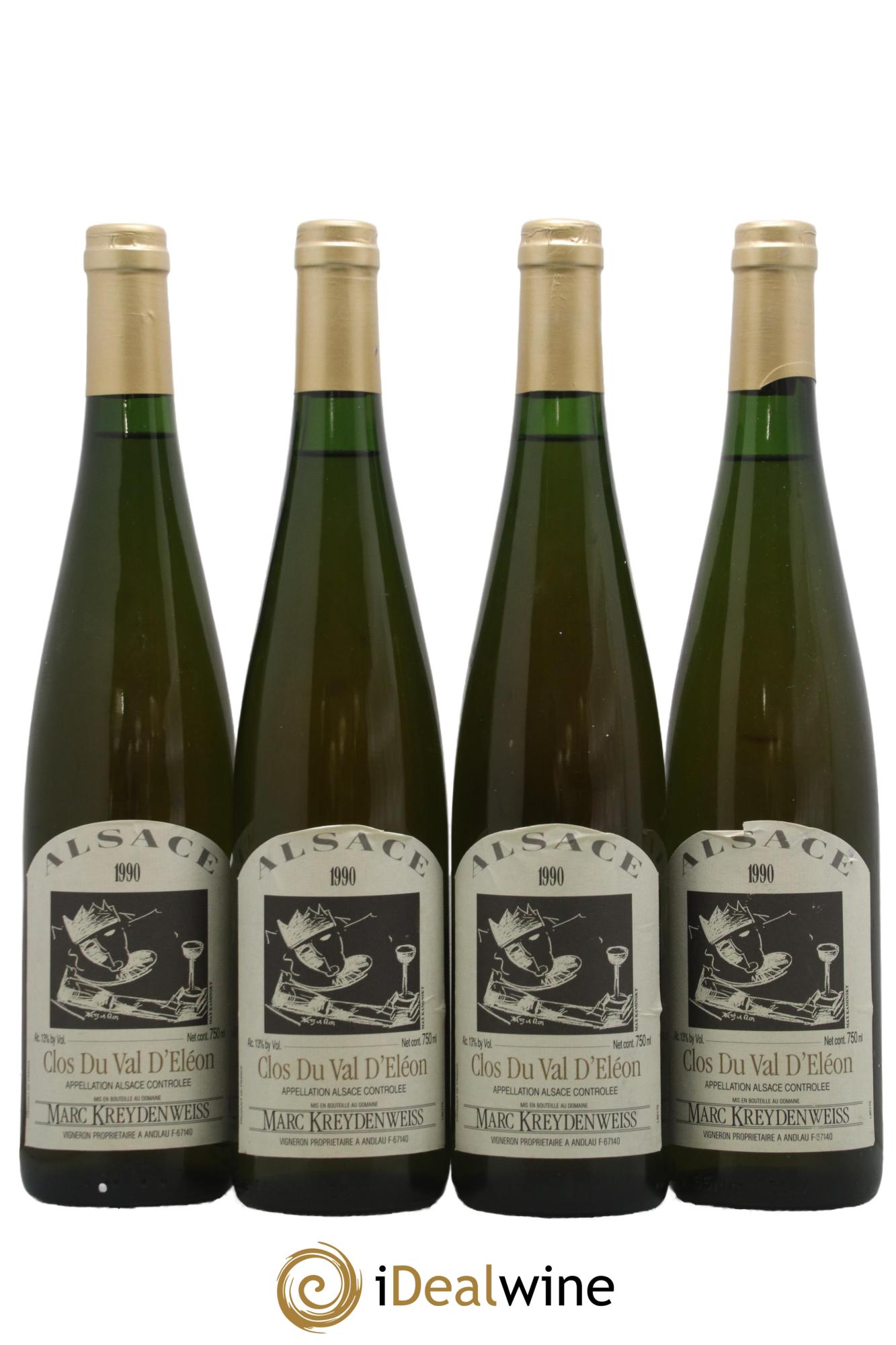 Alsace Clos du Val d'Eléon Marc Kreydenweiss 1990 - Posten von 4 Flaschen - 0
