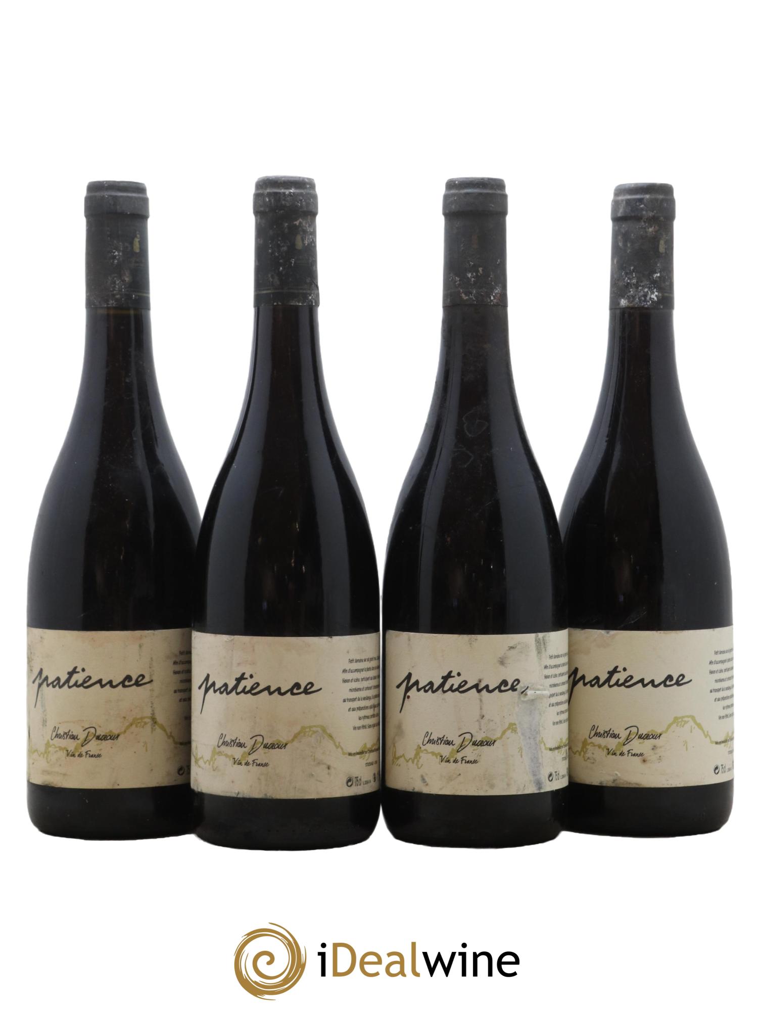 Vin de France Patience Christian Ducroux 2004 - Lot de 4 bouteilles - 0