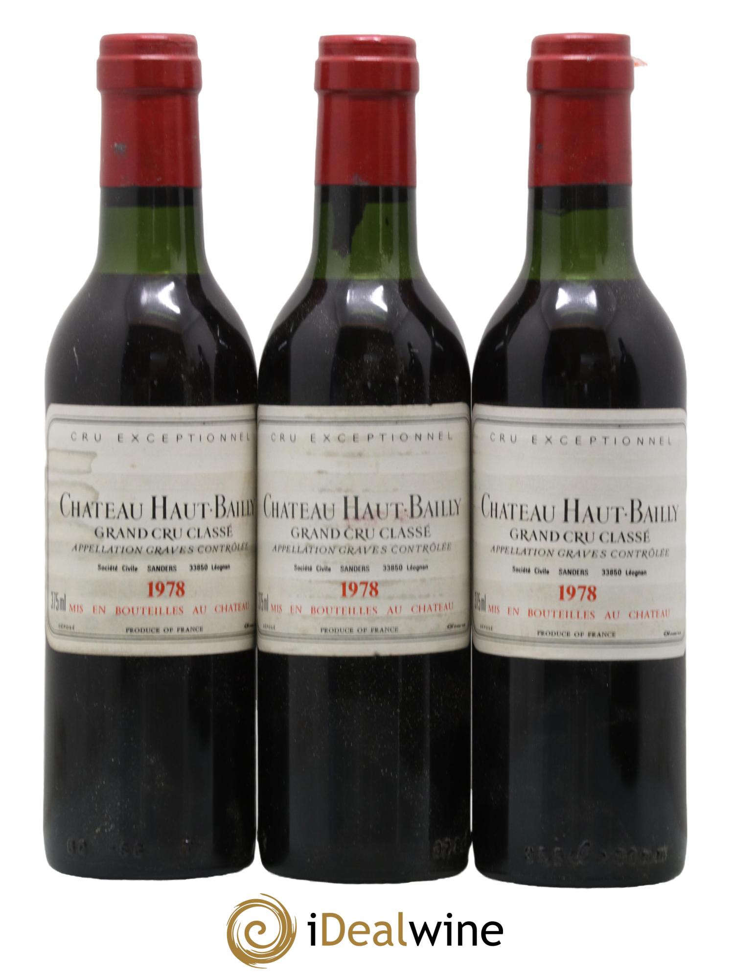 Château Haut-Bailly Cru Classé de Graves 1978 - Lot de 3 demi bouteilles - 0