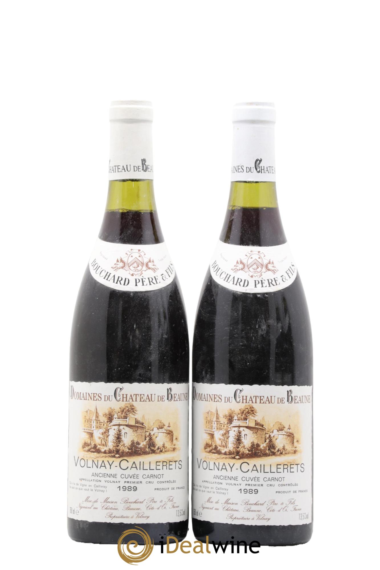 Volnay 1er Cru Caillerets - Ancienne Cuvée Carnot Bouchard Père & Fils 1989 - Lot of 2 bottles - 0