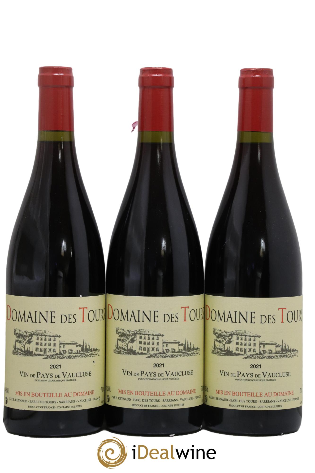 IGP Vaucluse (Vin de Pays de Vaucluse) Domaine des Tours Emmanuel Reynaud 2021 - Lot of 3 bottles - 0
