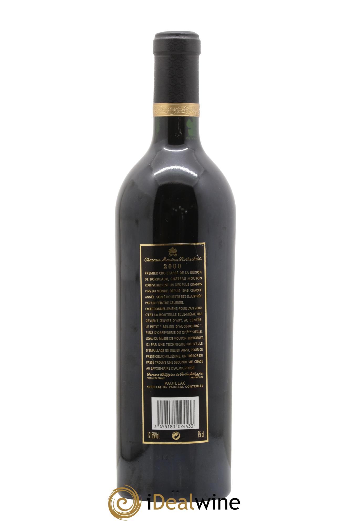 Château Mouton Rothschild 1er Grand Cru Classé 2000 - Lot de 1 bouteille - 1