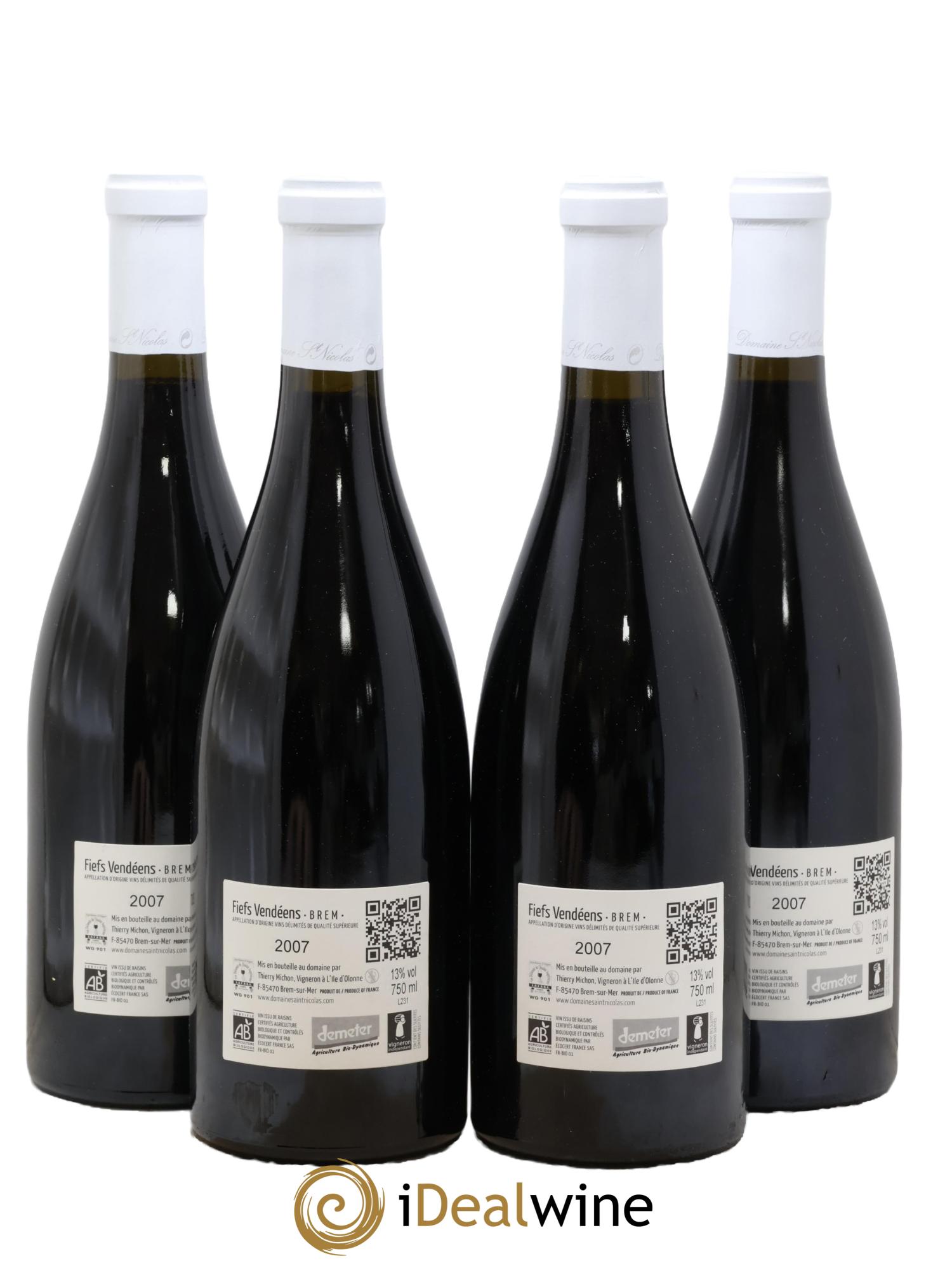 Fiefs Vendéens La Grande Pièce Domaine Saint-Nicolas 2007 - Lot of 4 bottles - 1