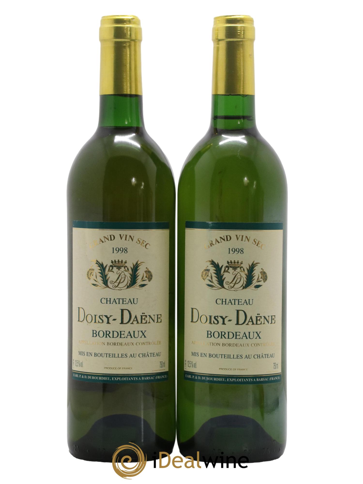 Bordeaux Chateau Doisy Daene Sec 1998 - Lot de 2 bouteilles - 0