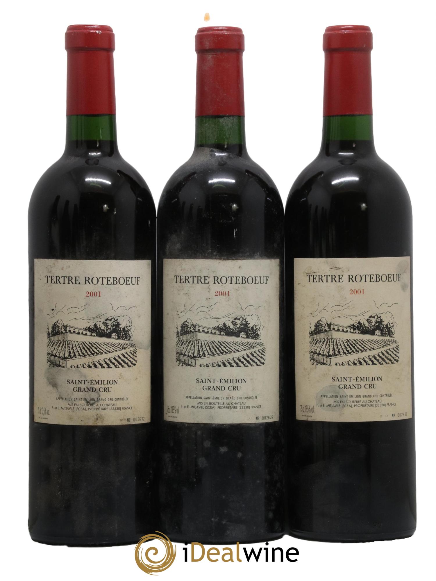 Château Tertre Roteboeuf 2001 - Lotto di 3 bottiglie - 0