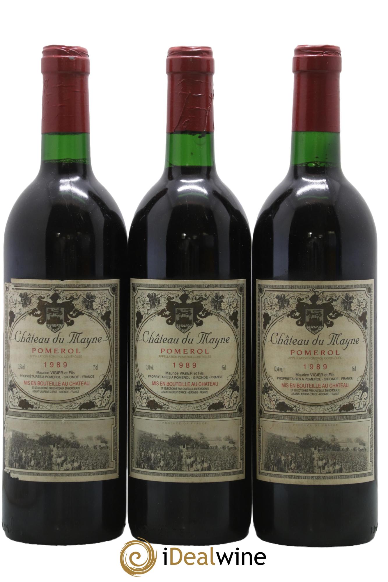 Pomerol Château Du Mayne 1989 - Posten von 3 Flaschen - 0