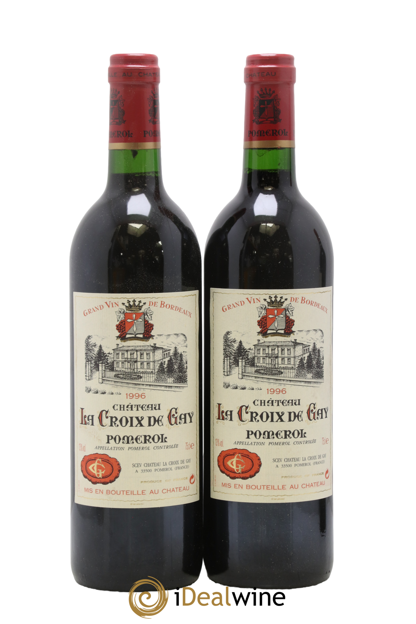 Château la Croix de Gay 1996 - Lot of 2 bottles - 0