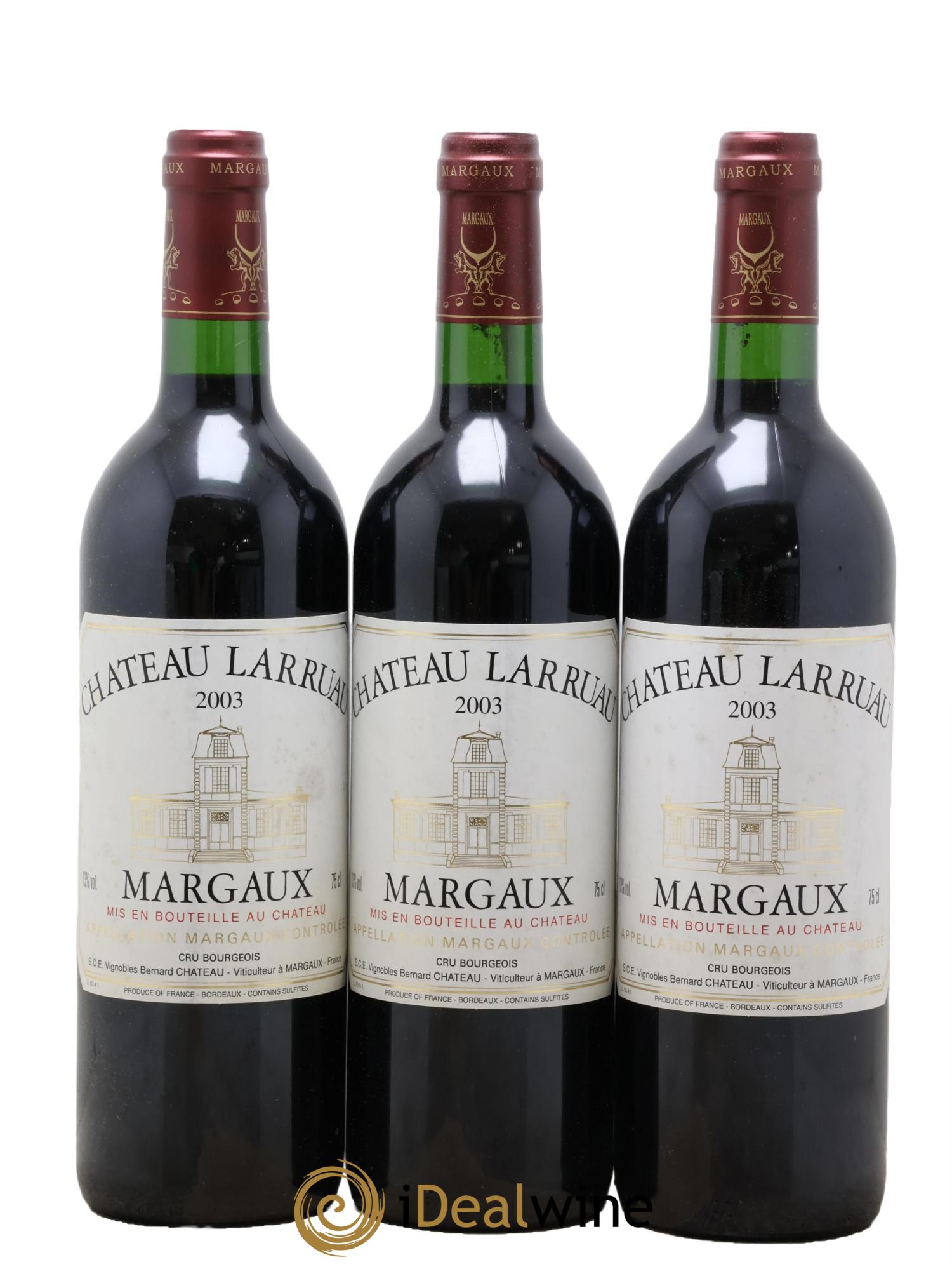 Château Larruau 2003 - Lotto di 3 bottiglie - 0