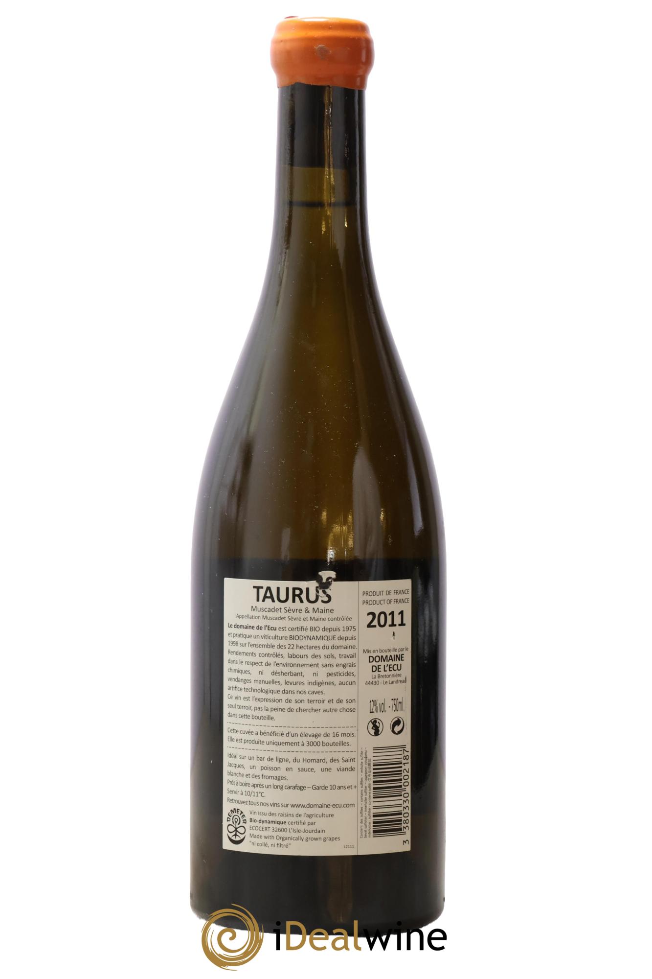 Vin de France (ex-Muscadet-Sèvre-et-Maine) Taurus Domaine de L'Ecu 2011 - Lotto di 1 bottiglia - 1