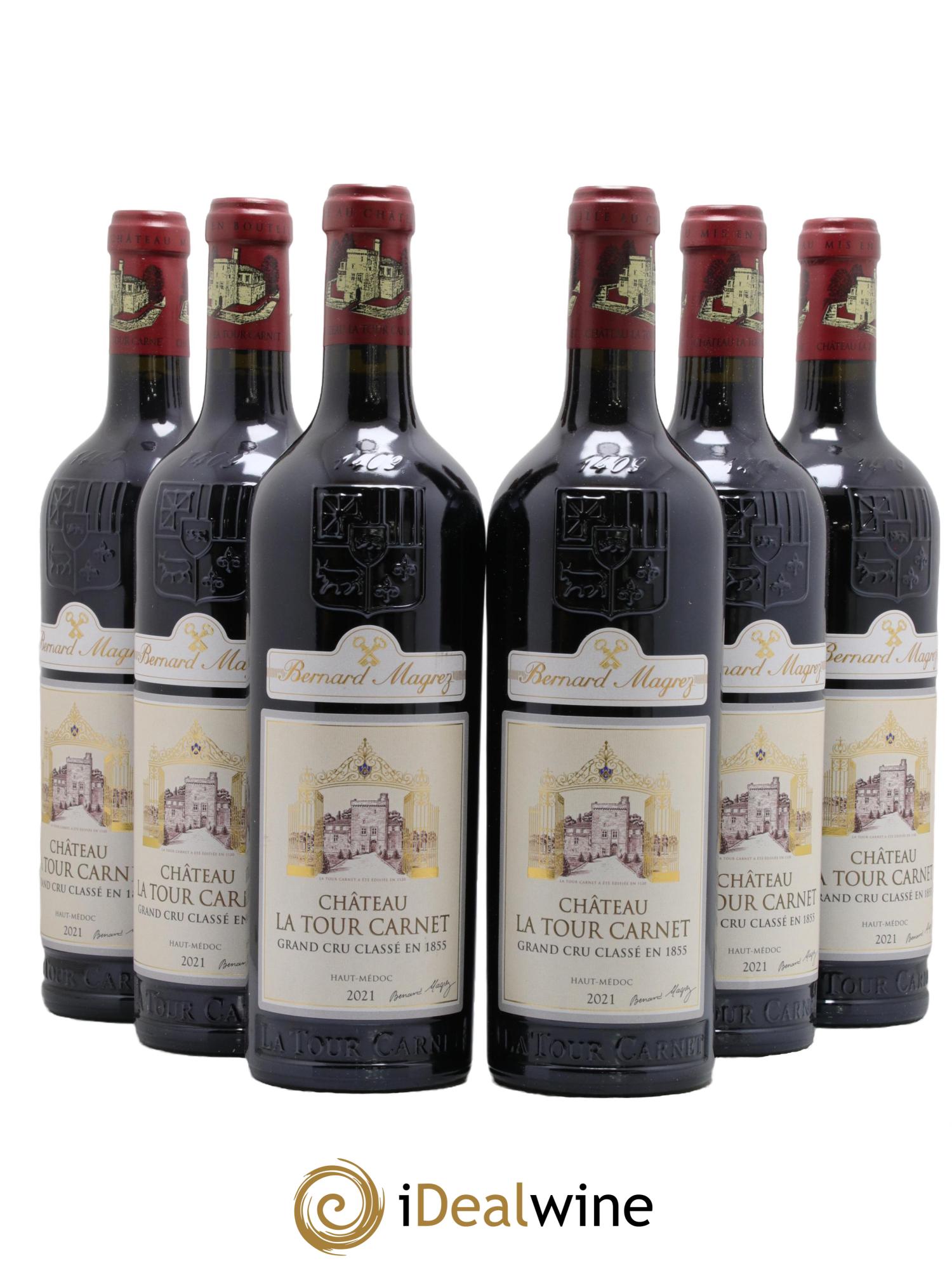 Château la Tour Carnet 4ème Grand Cru Classé 2021 - Lot de 6 bouteilles - 0