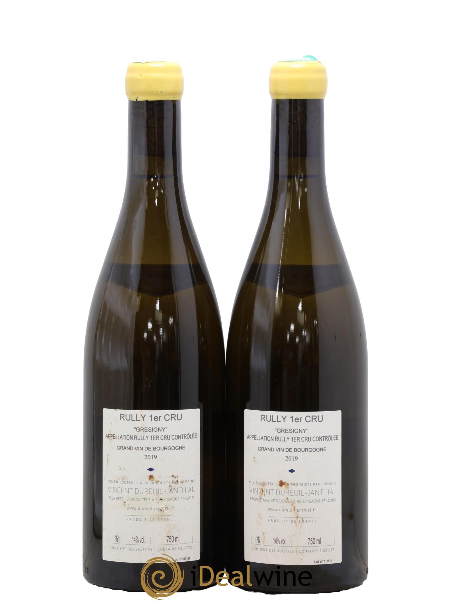 Rully 1er Cru Grésigny Vieilles Vignes Vincent Dureuil-Janthial 2019 - Lot de 2 bouteilles - 1
