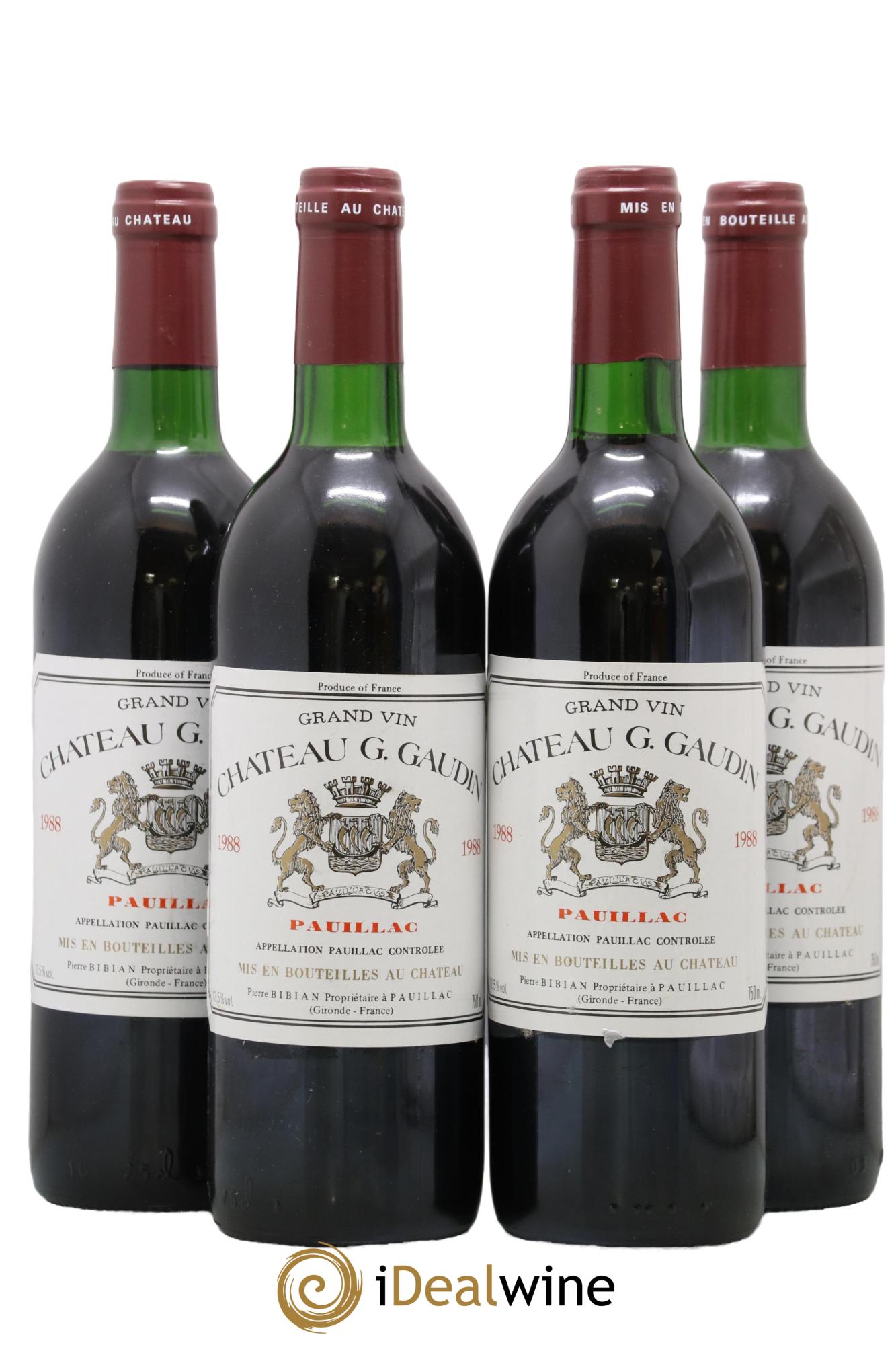 Château Gaudin 1988 - Posten von 4 Flaschen - 0
