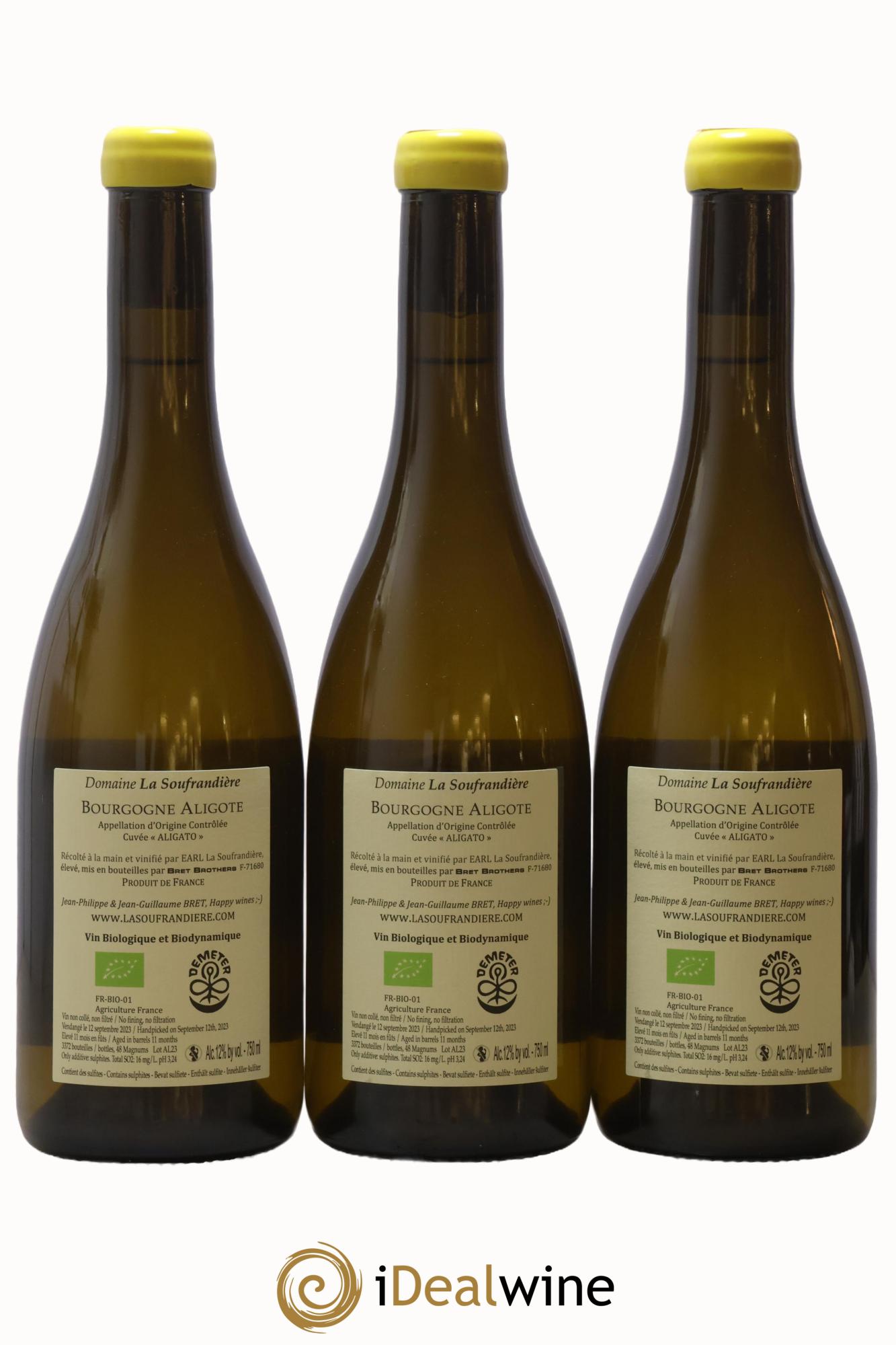 Bourgogne Aligoté Cuvée Zen Aligato La Soufrandière Bret Brothers 2023 - Lotto di 3 bottiglie - 1