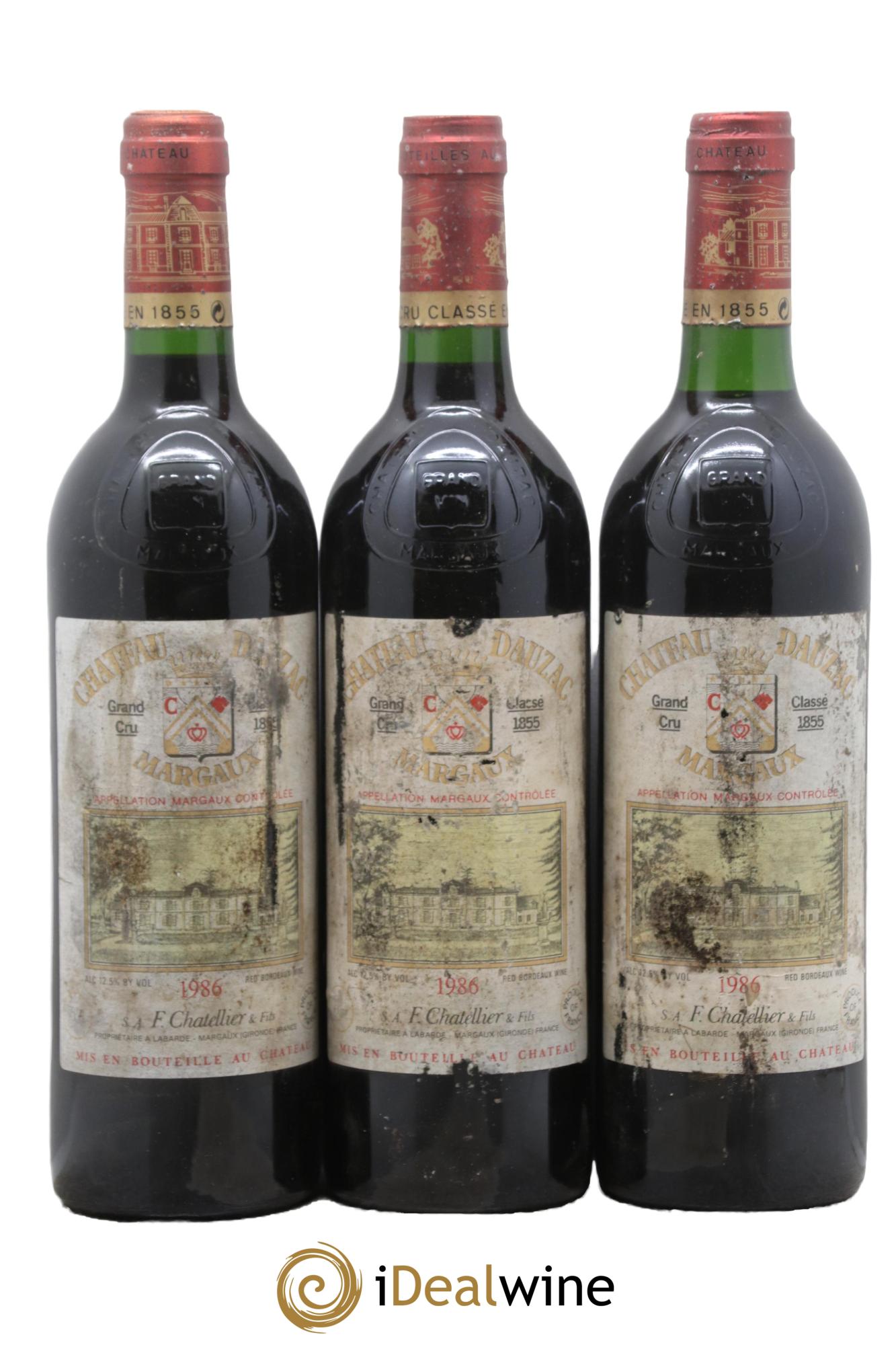 Château Dauzac 5ème Grand Cru Classé 1986 - Lot of 3 bottles - 0