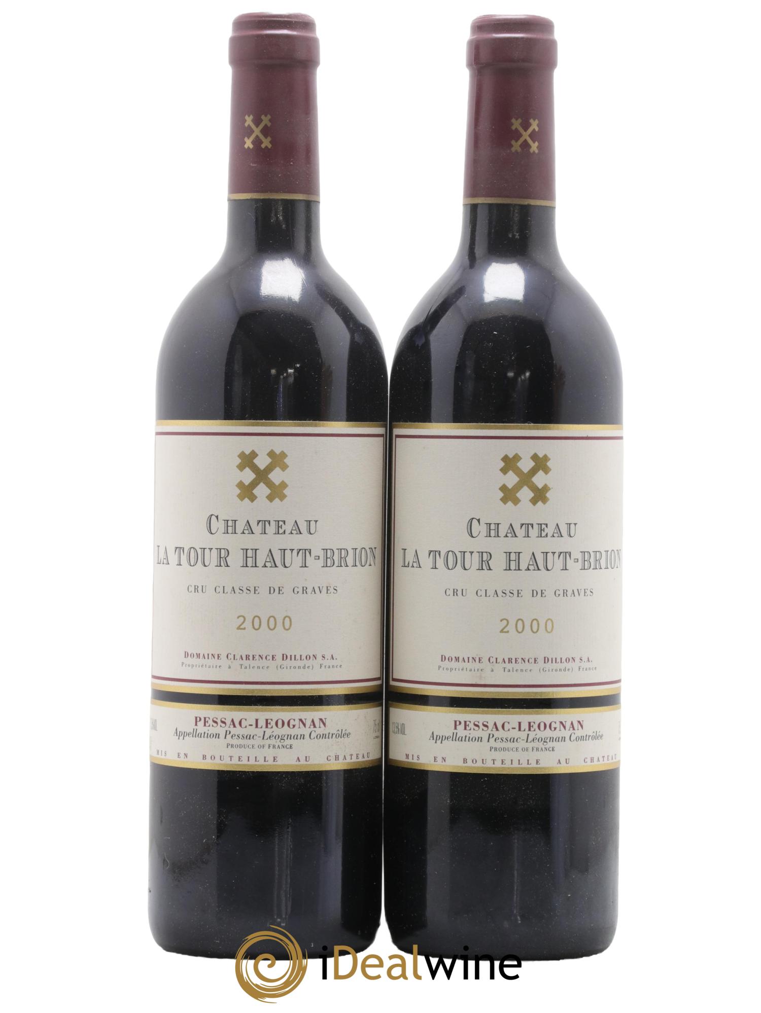 Château la Tour Haut-Brion Cru Classé de Graves 2000 - Lot de 2 bouteilles - 0