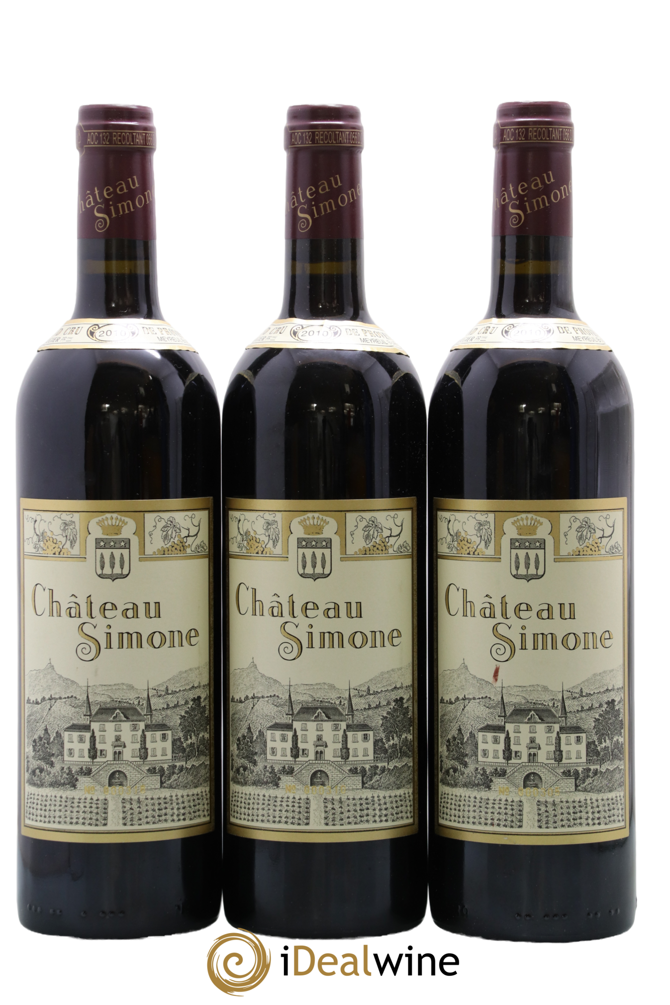 Palette Château Simone Famille Rougier 2010 - Lot of 3 bottles - 0