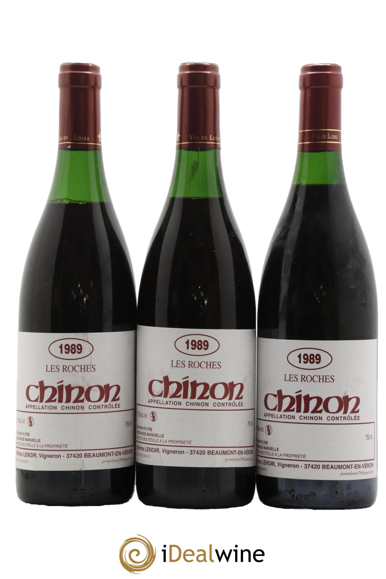 Chinon Les Roches Lenoir (Domaine) 1989 - Lot de 3 bouteilles - 0
