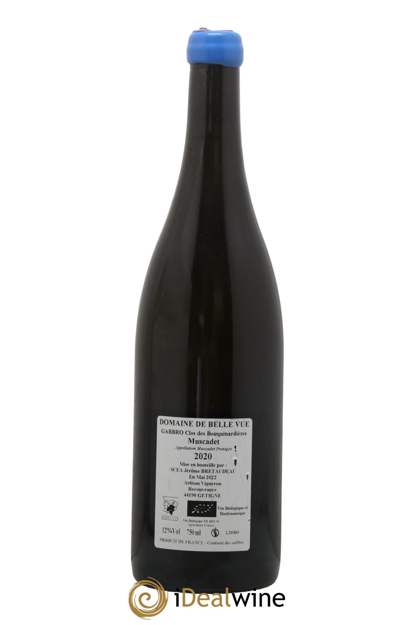Muscadet-Sèvre-et-Maine Gabbro Clos des Bouquinardières Jérôme Bretaudeau - Domaine de Bellevue 2020 - Lot of 1 bottle - 1