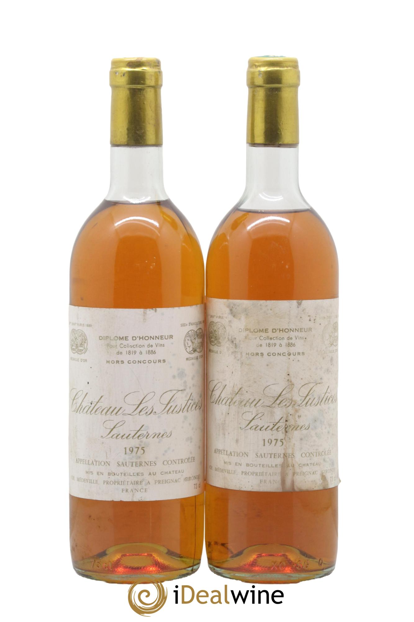 Château les Justices Cru Bourgeois 1975 - Lotto di 2 bottiglie - 0