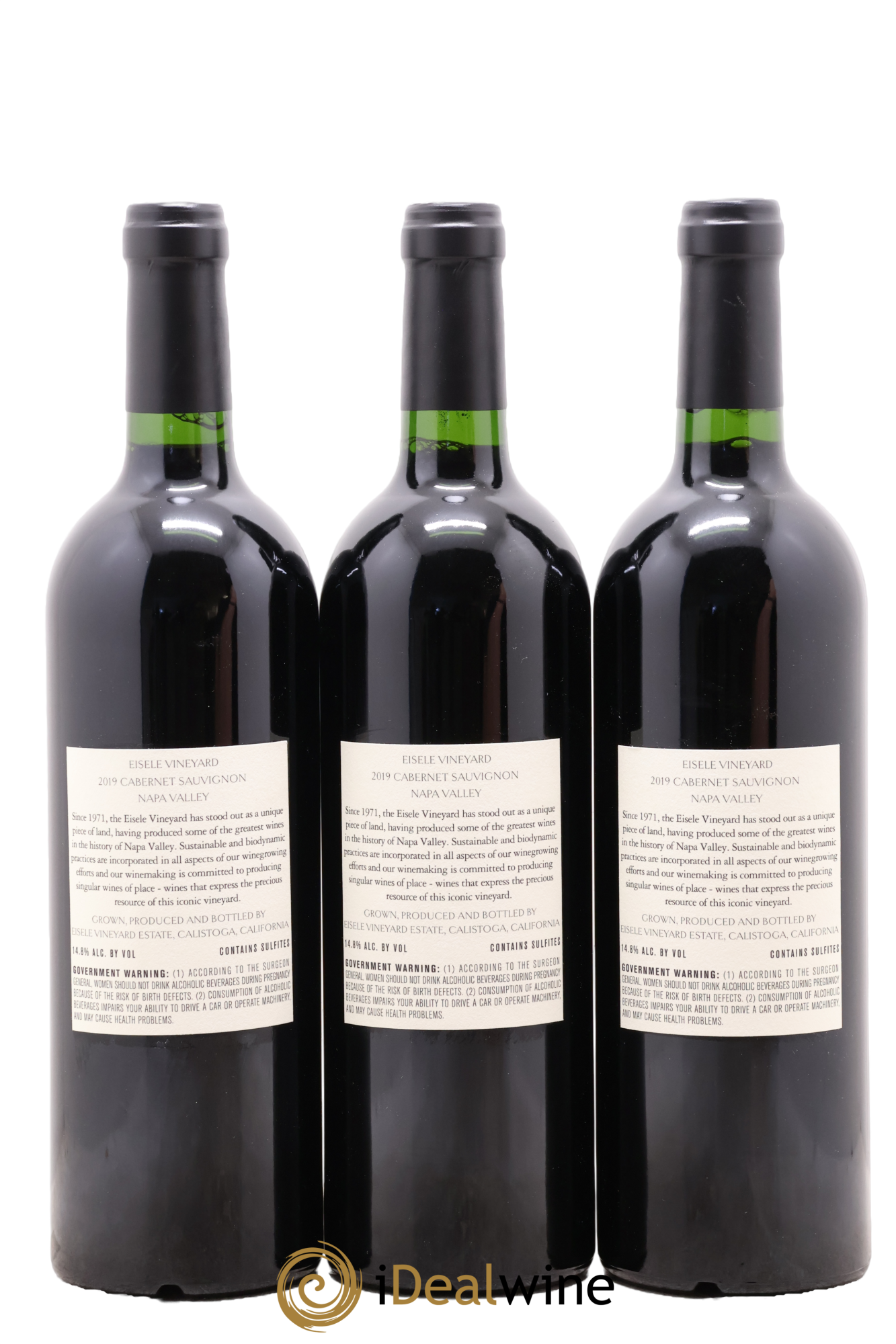 Eisele Vineyard Araujo Estate Wines Cabernet Sauvignon 2019 - Lot de 3 bouteilles - 1