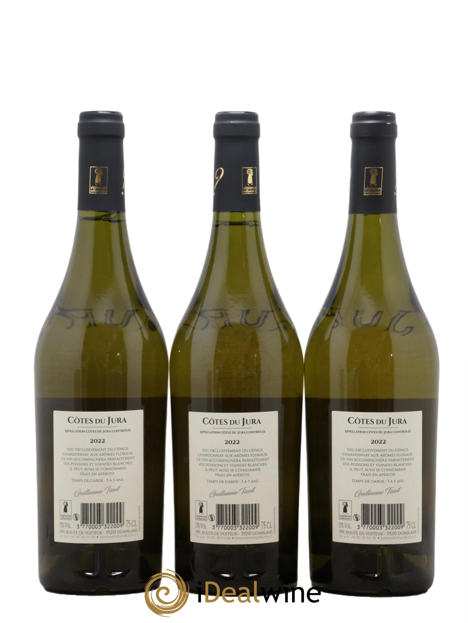 Côtes du Jura Domaine De Lahaye Guillaume Tissot 2022 - Posten von 3 Flaschen - 1