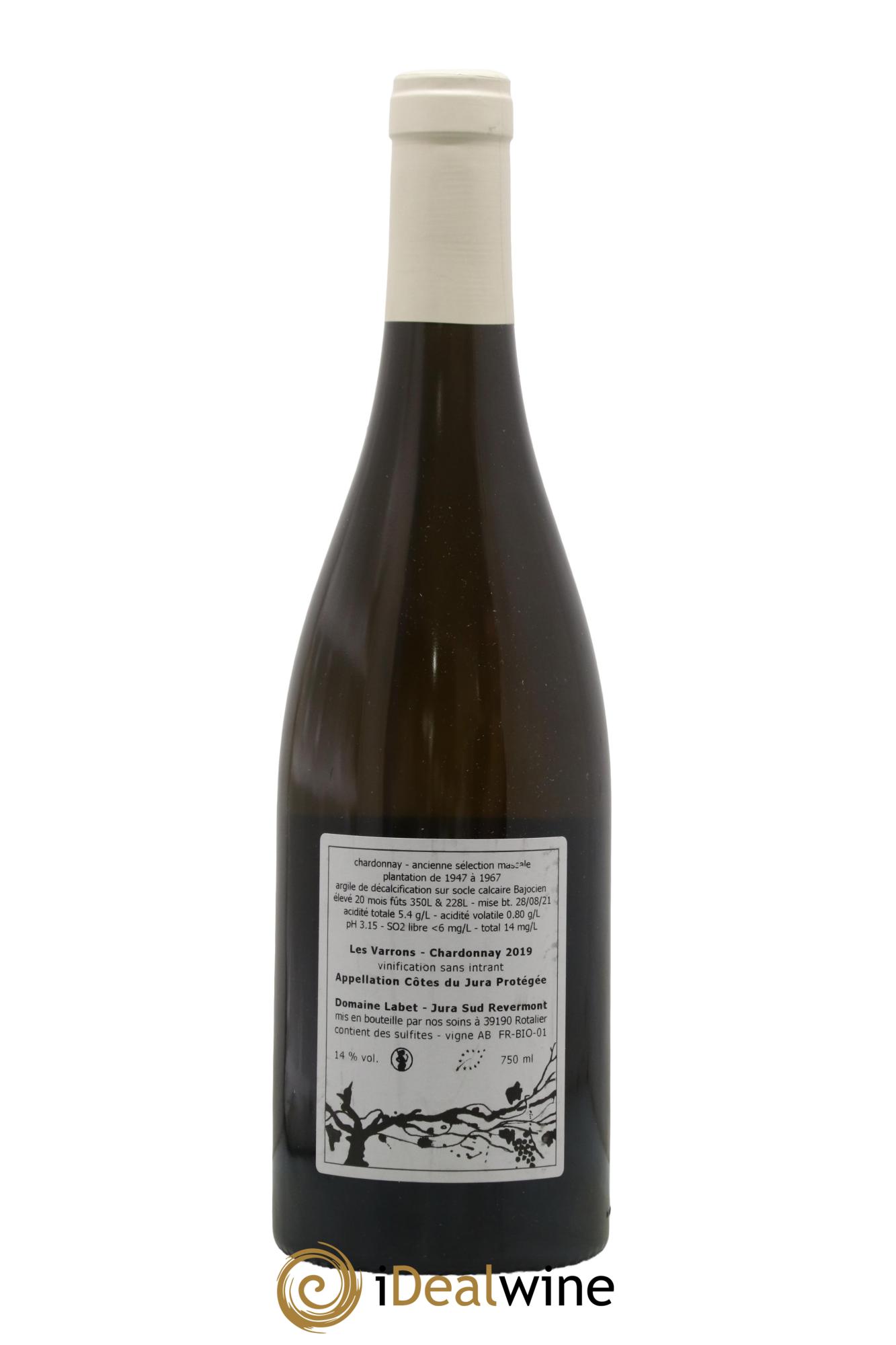 Côtes du Jura Chardonnay Les Varrons Romain - Julien  - Charline Labet 2019 - Lot of 1 bottle - 1