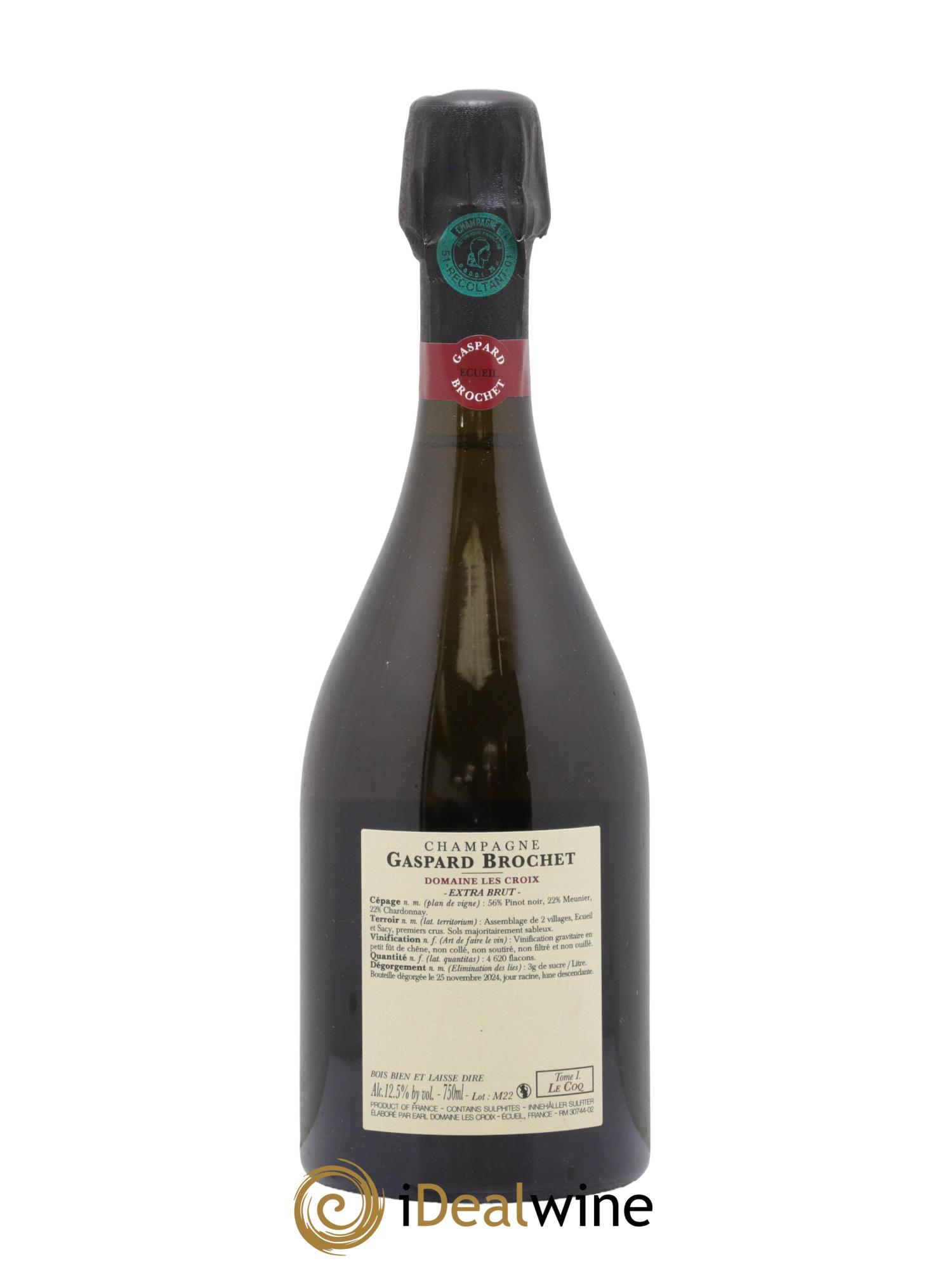 Champagne Tome I Le Coq Gaspard Brochet - Lot de 1 bouteille - 1