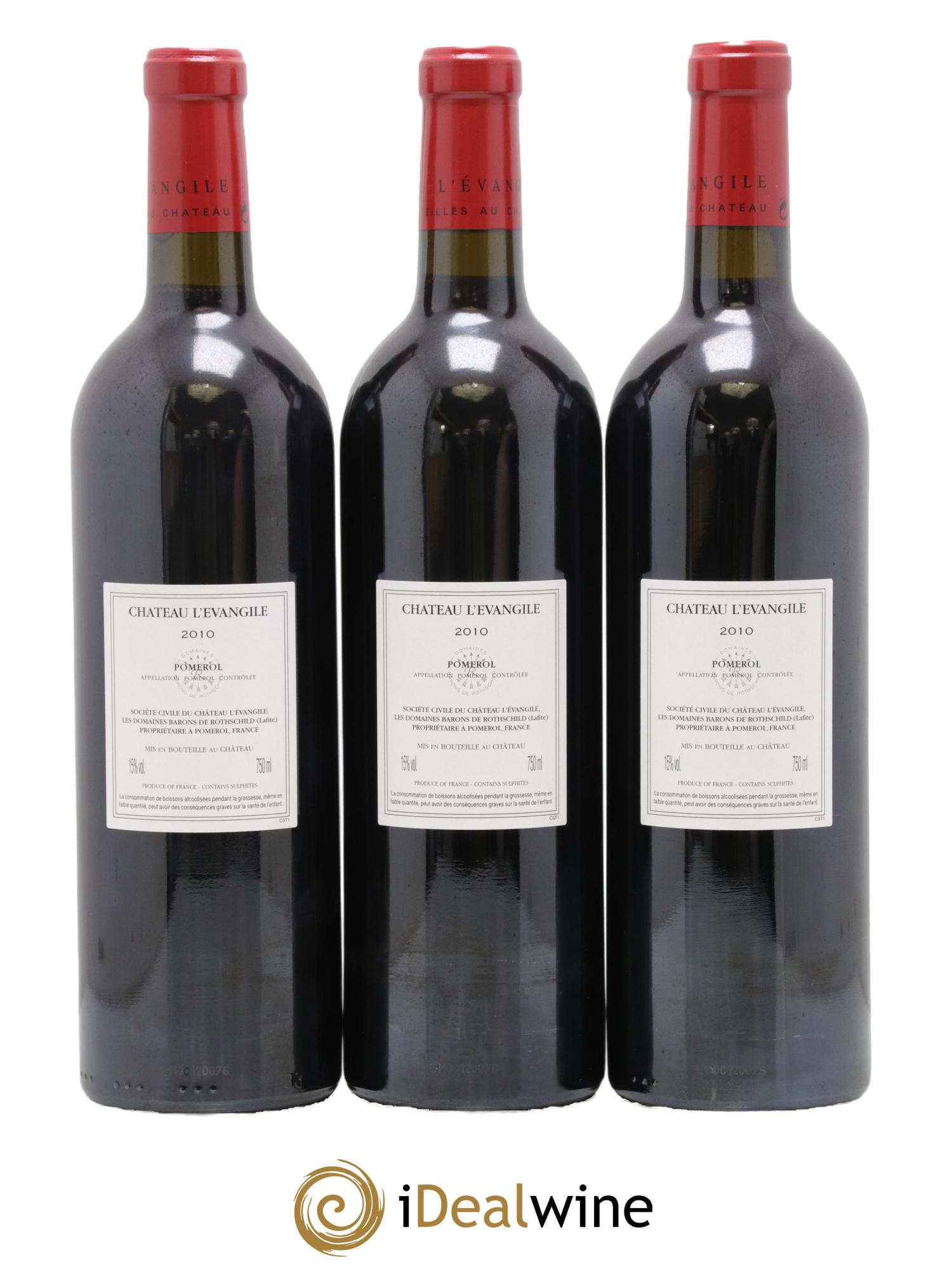 Château l' Évangile 2010 - Lotto di 3 bottiglie - 1