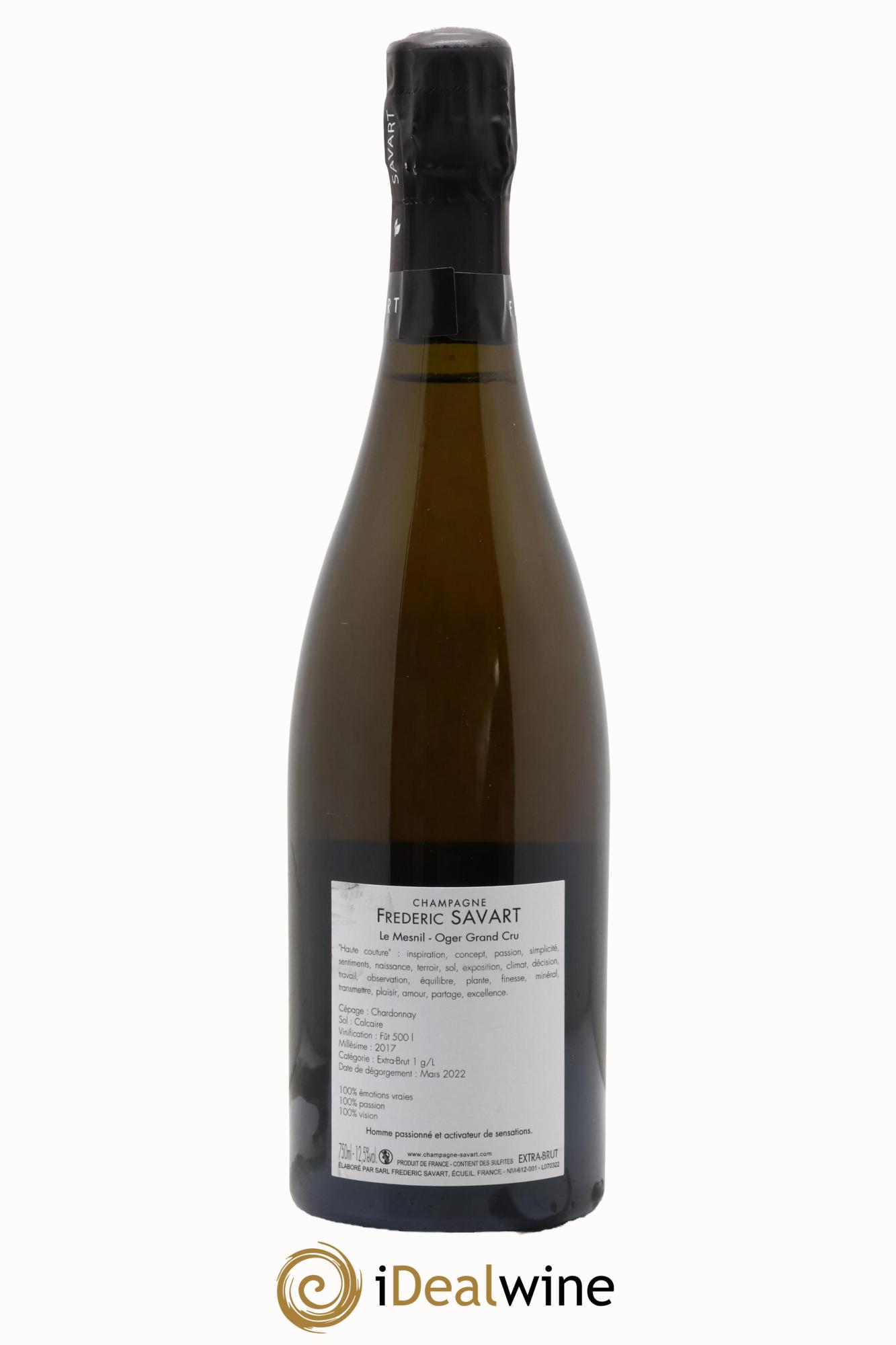 Haute Couture Le Mesnil sur Oger Extra-Brut Savart 2017 - Lot of 1 bottle - 1