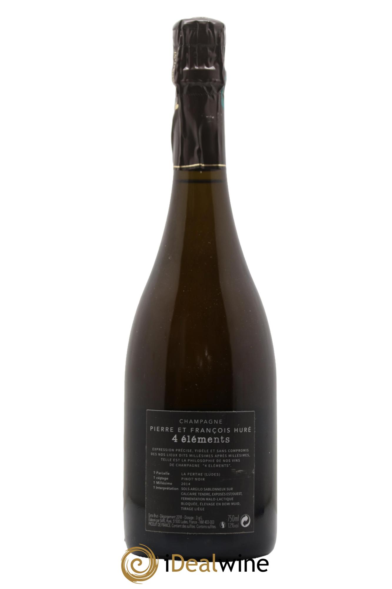 4 éléments Pinot Noir Extra-Brut Huré Frères  2014 - Lot de 1 bouteille - 1