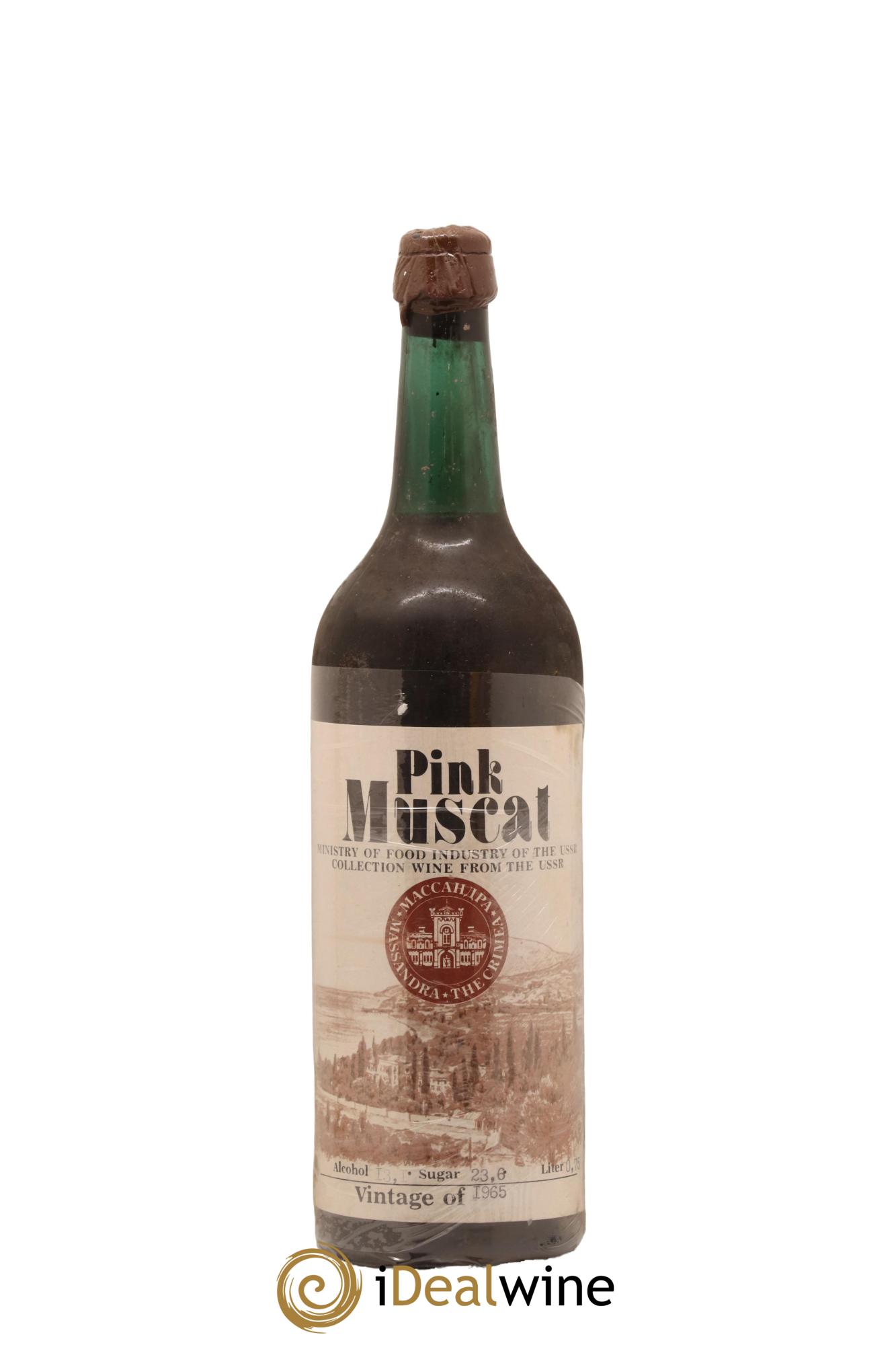 Vins Etrangers Ukraine Pink Muscat Massandra 1965 - Lot de 1 bouteille - 0