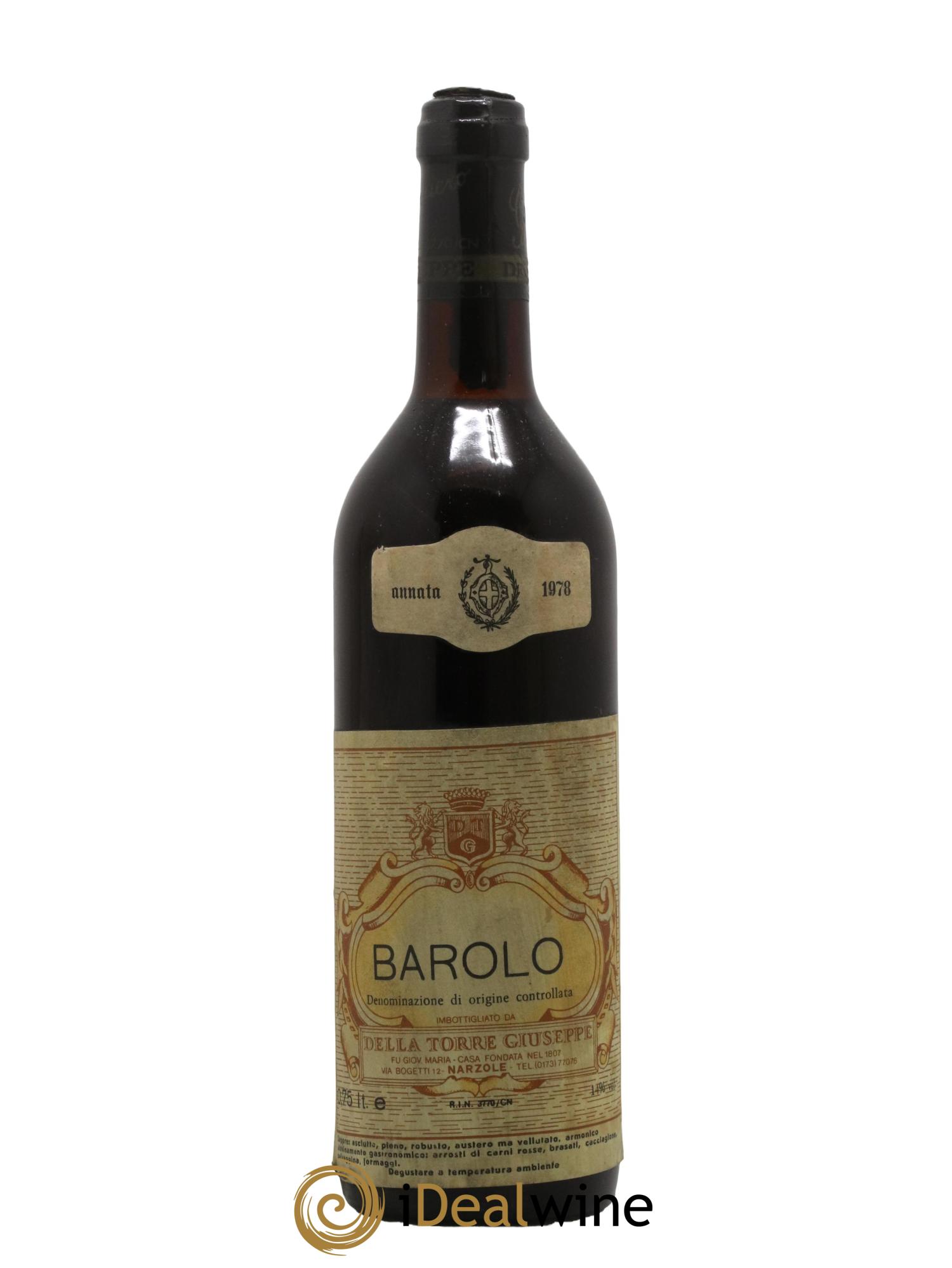 Barolo DOCG Della Torre Giuseppe 1978 - Lotto di 1 bottiglia - 0