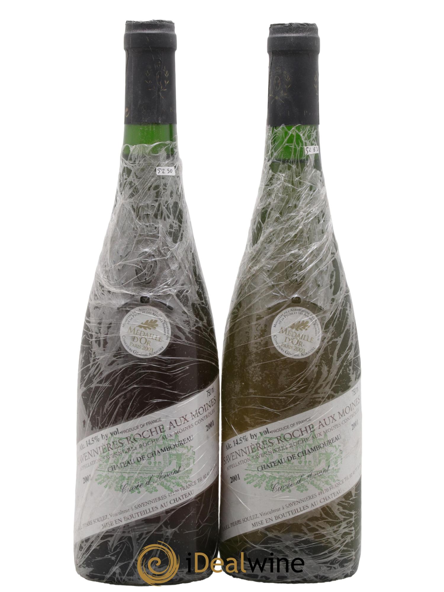 Savennières Roche aux Moines Cuvée d'avant Château de Chamboureau 2001 - Lot de 2 bouteilles - 0