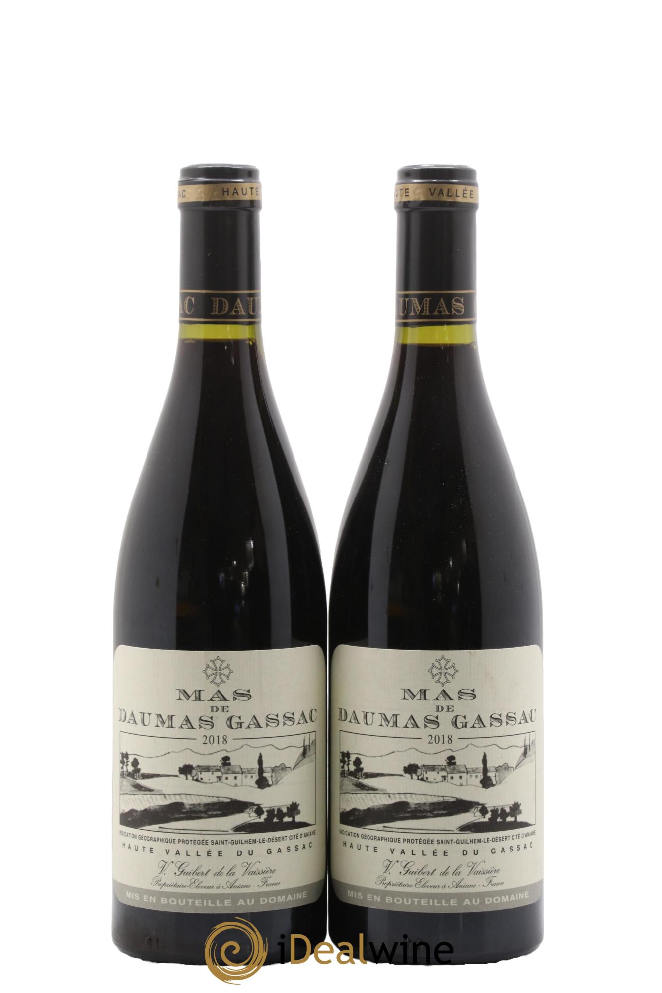 IGP St Guilhem-le-Désert - Cité d'Aniane Mas Daumas Gassac Famille Guibert de La Vaissière 2018 - Posten von 2 Flaschen - 0