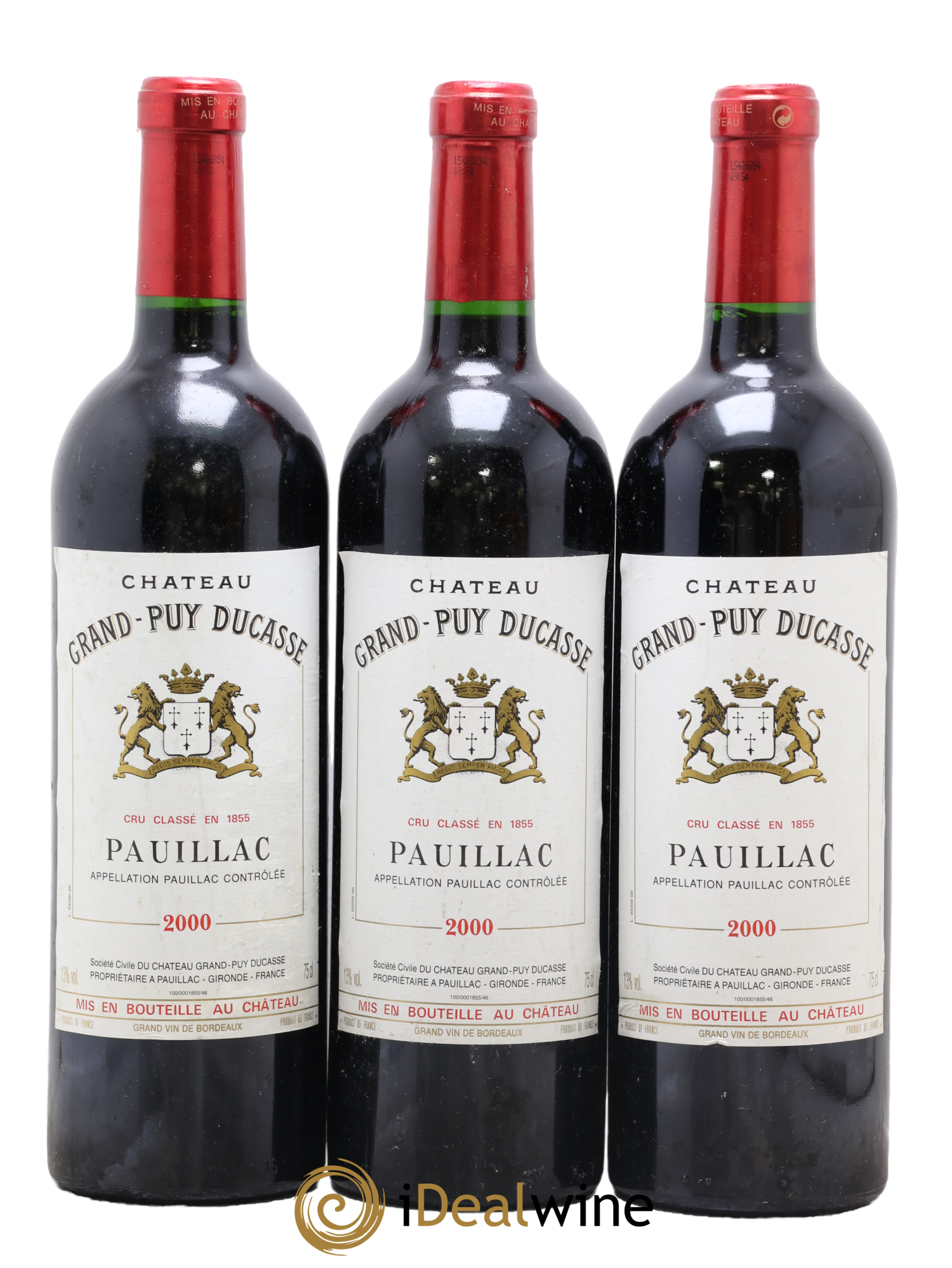 Château Grand Puy Ducasse 5ème Grand Cru Classé 2000 - Posten von 3 Flaschen - 0