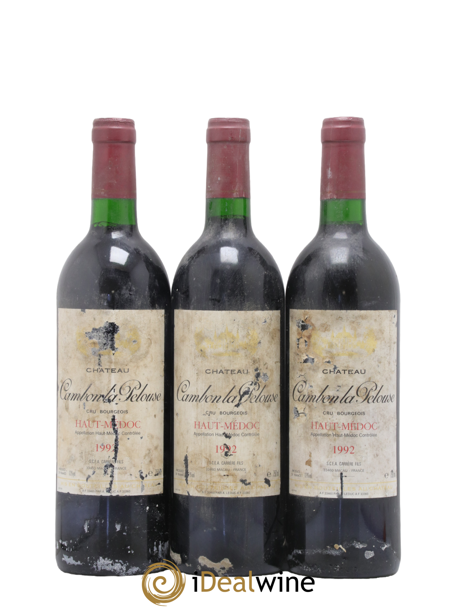 Château Cambon la Pelouse Cru Bourgeois 1992 - Lot of 3 bottles - 0