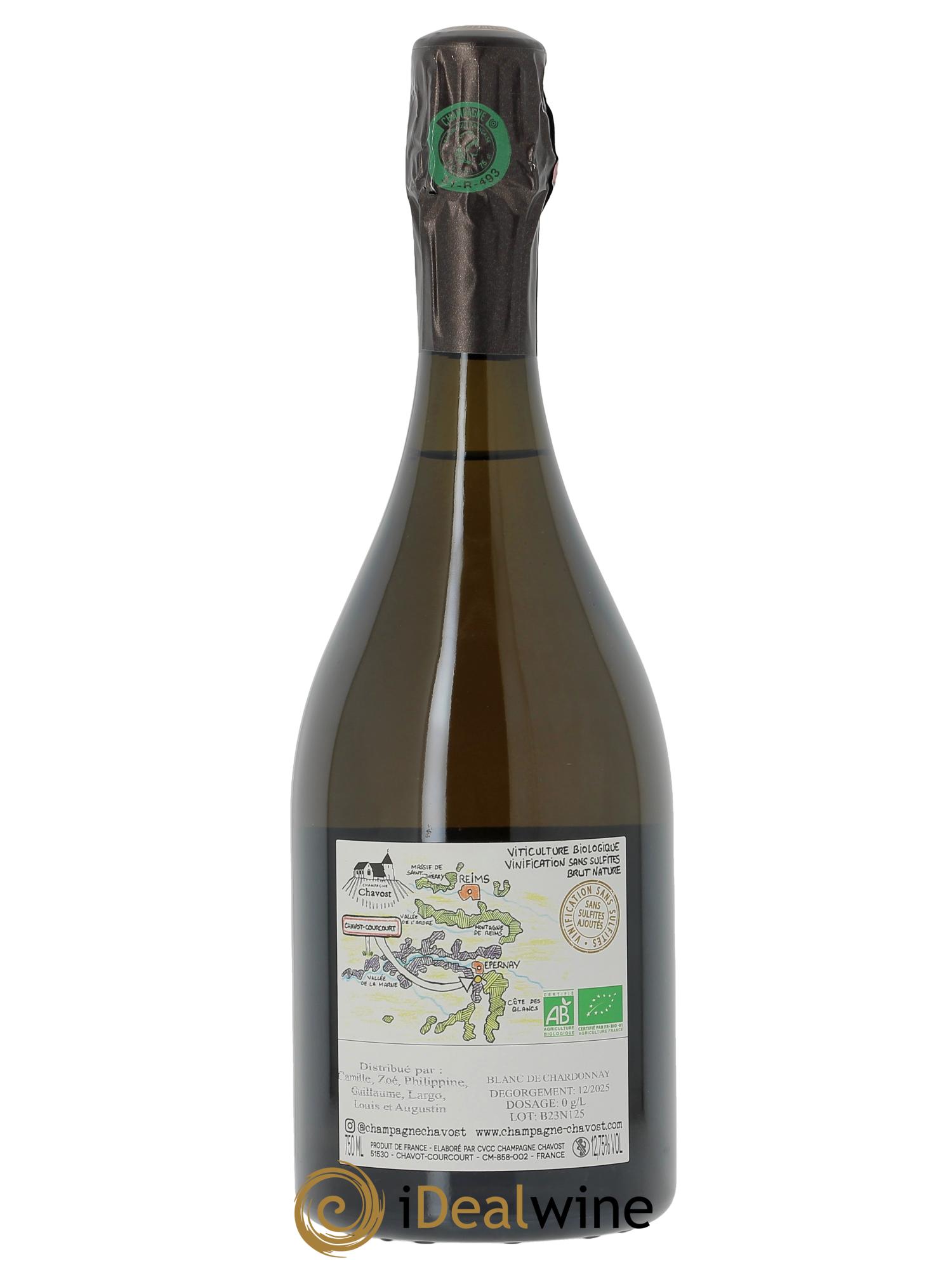 Extra-Brut Blanc de Chardonnay Chavost - Lot de 1 bouteille - 1