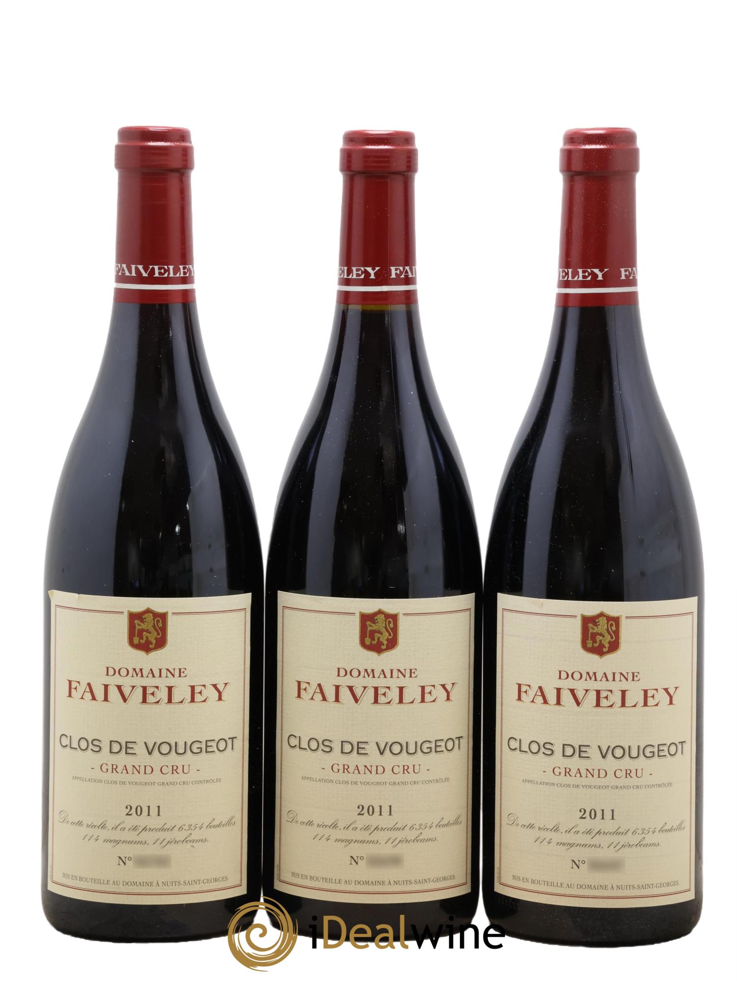 Clos de Vougeot Grand Cru Faiveley 2011 - Lotto di 3 bottiglie - 0
