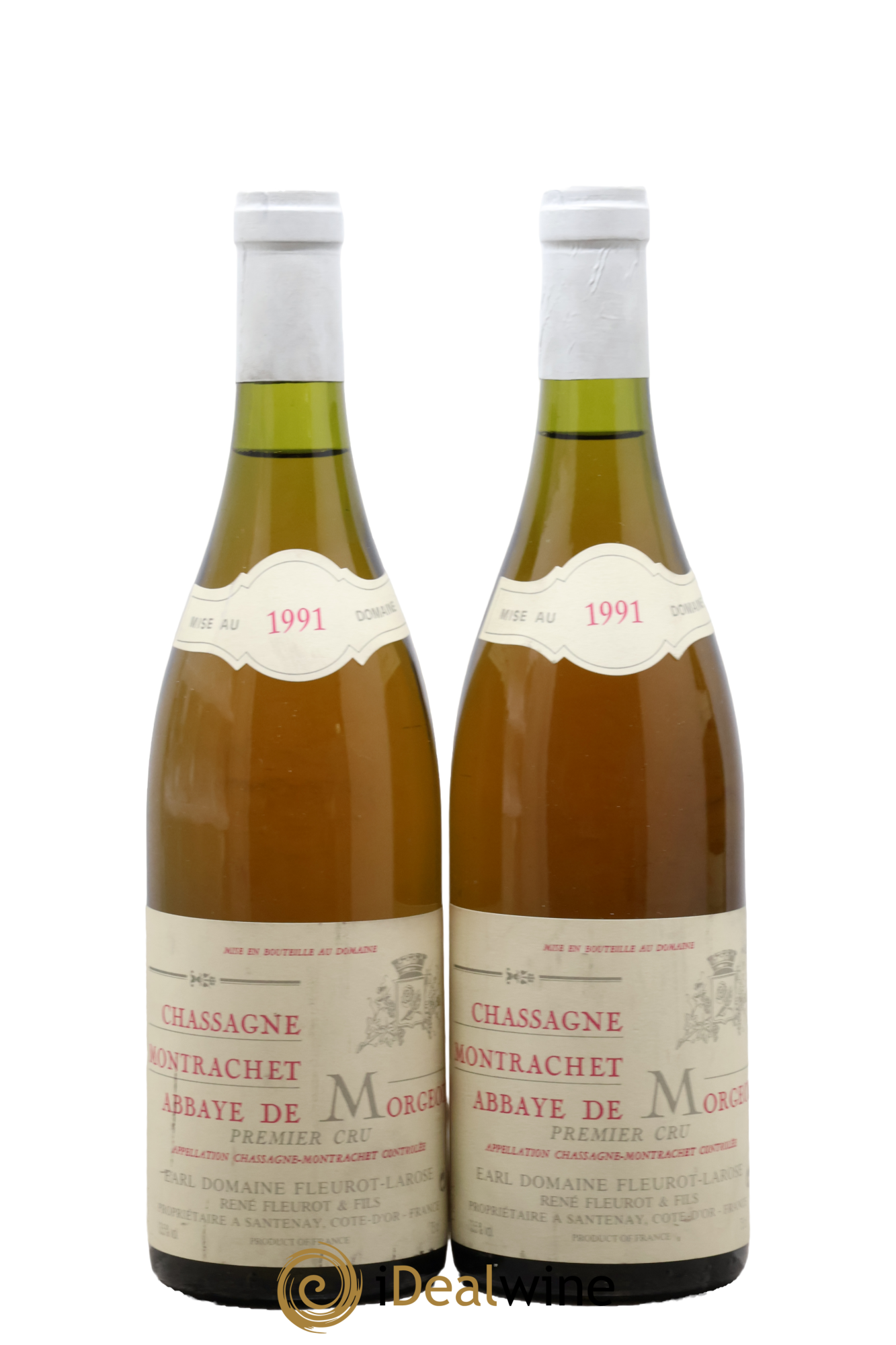 Chassagne-Montrachet 1er Cru Abbaye de Morgeot Fleurot Larose 1991 - Lot de 2 bouteilles - 0